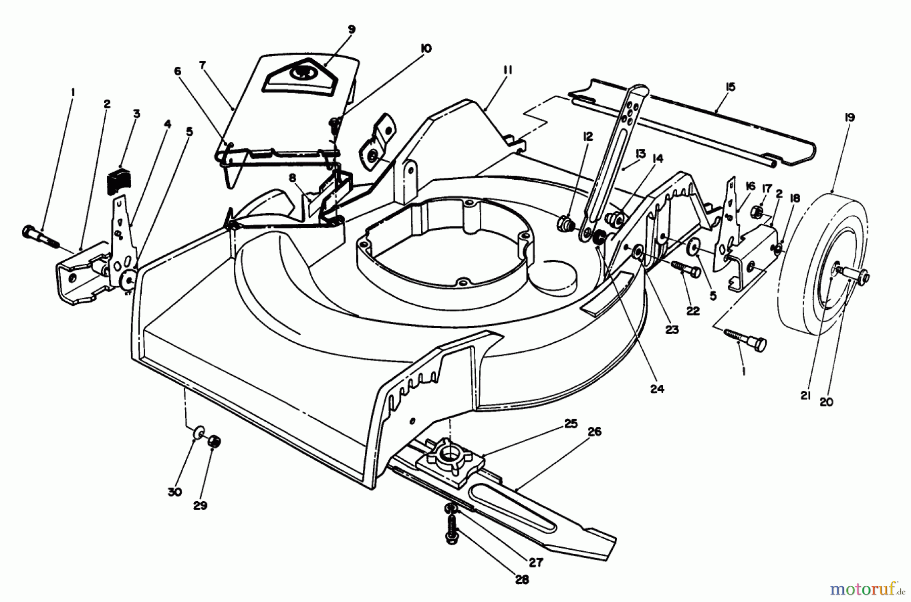 Toro Neu Mowers, Walk-Behind Seite 1 16403 - Toro Lawnmower, 1992 (2000001-2999999) HOUSING ASSEMBLY