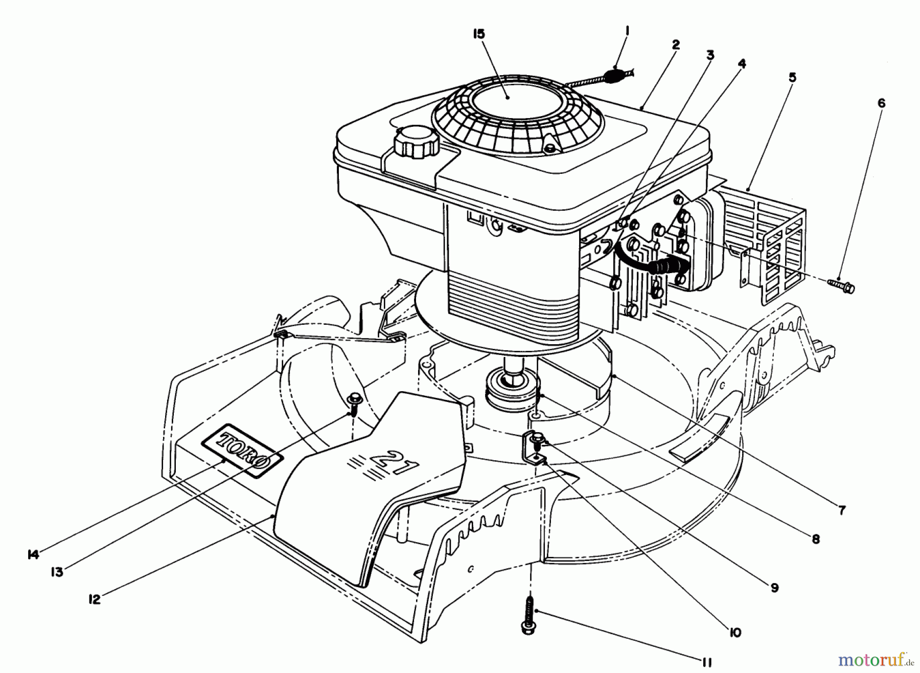 Toro Neu Mowers, Walk-Behind Seite 1 16404 - Toro Lawnmower, 1992 (2000001-2999999) ENGINE ASSEMBLY