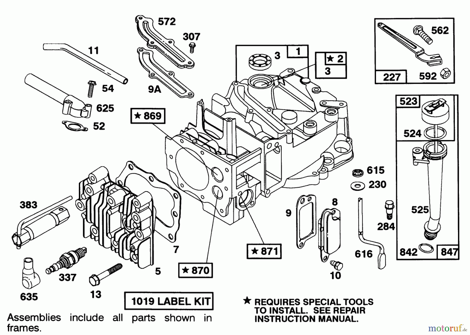 Toro Neu Mowers, Walk-Behind Seite 1 16404 - Toro Lawnmower, 1992 (2000001-2999999) ENGINE BRIGGS & STRATTON MODEL 122702-3171-01 #1