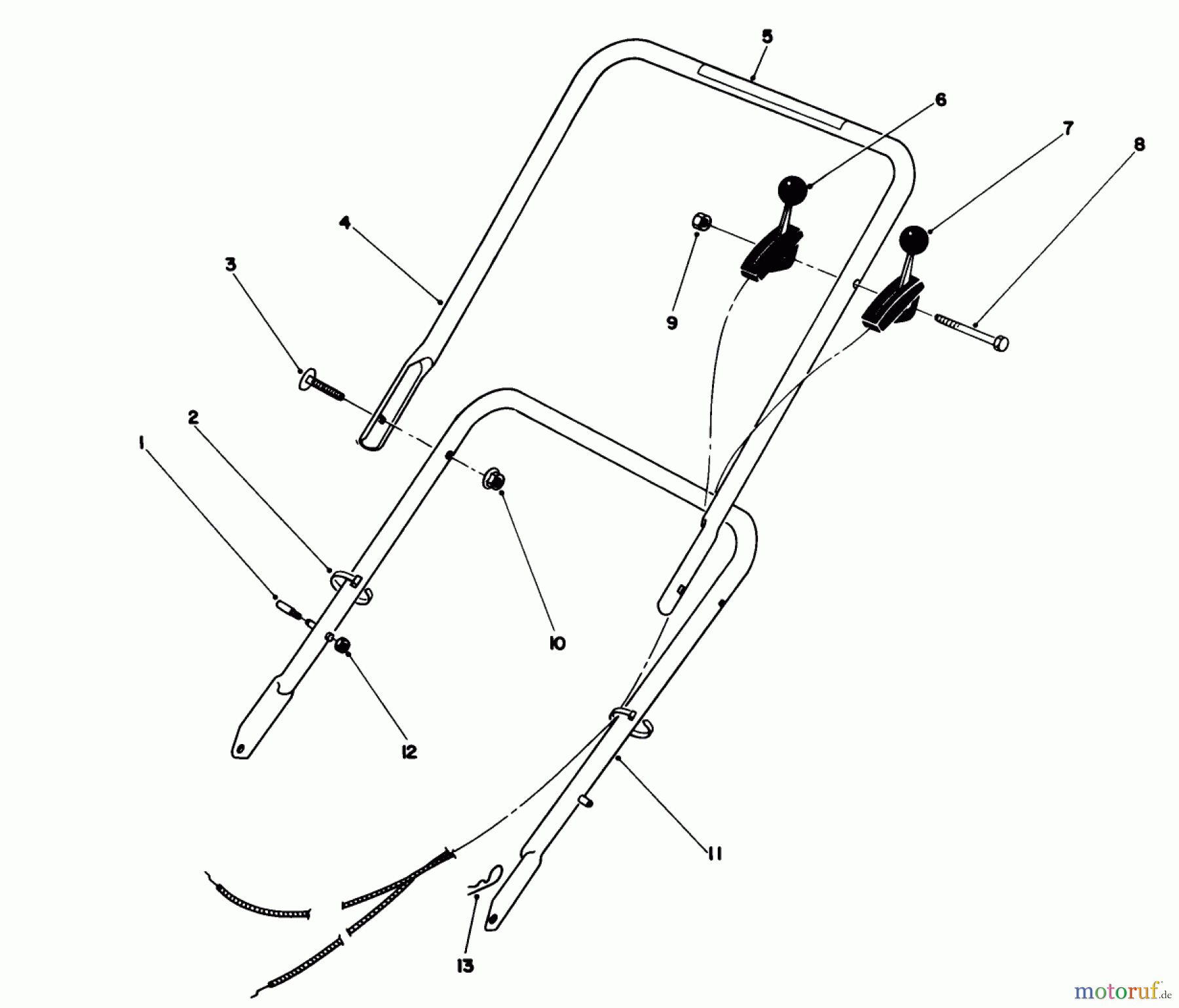 Toro Neu Mowers, Walk-Behind Seite 1 16404 - Toro Lawnmower, 1991 (1000001-1999999) HANDLE ASSEMBLY