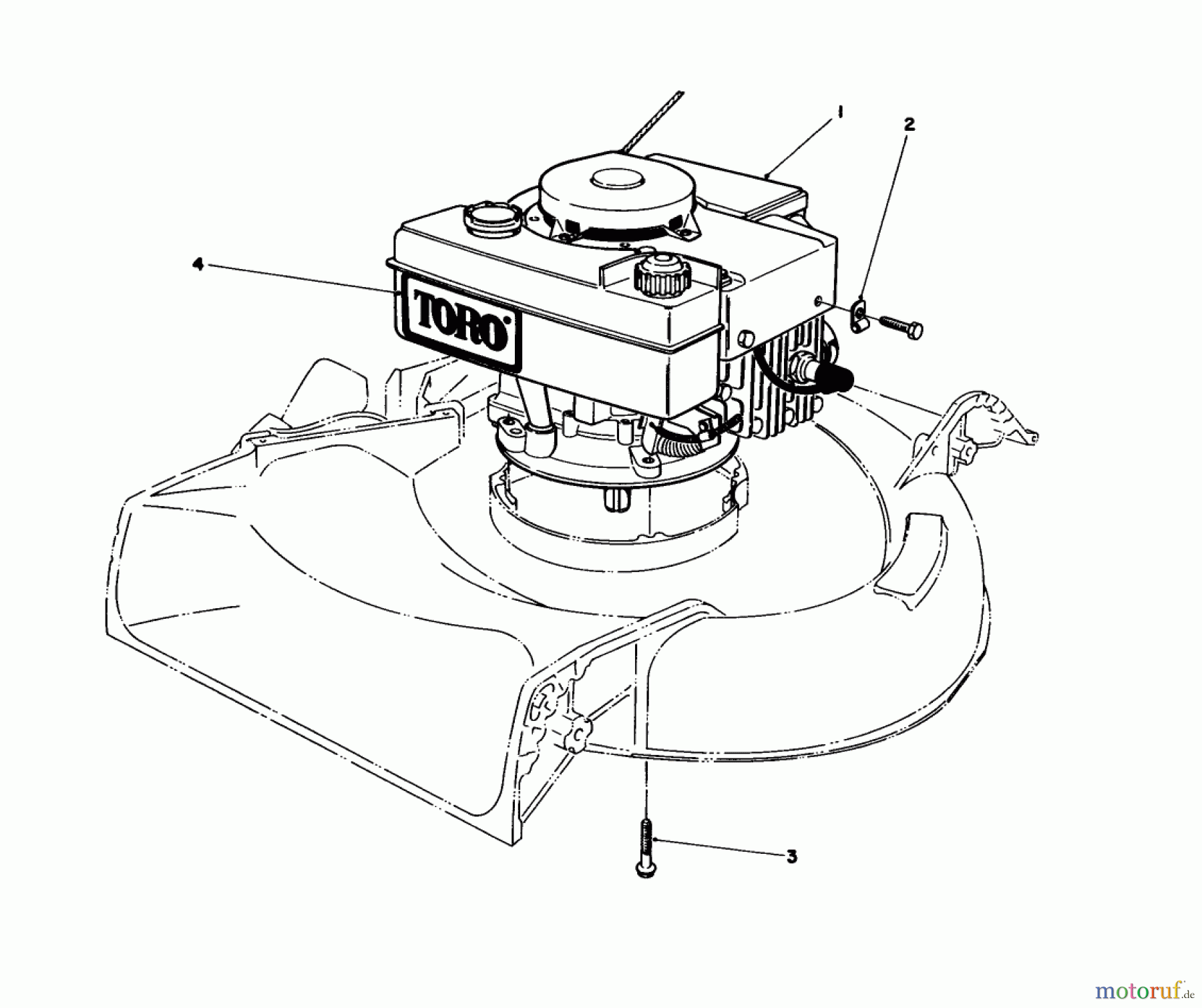 Toro Neu Mowers, Walk-Behind Seite 1 16575 - Toro Lawnmower, 1984 (4000001-4999999) ENGINE ASSEMBLY