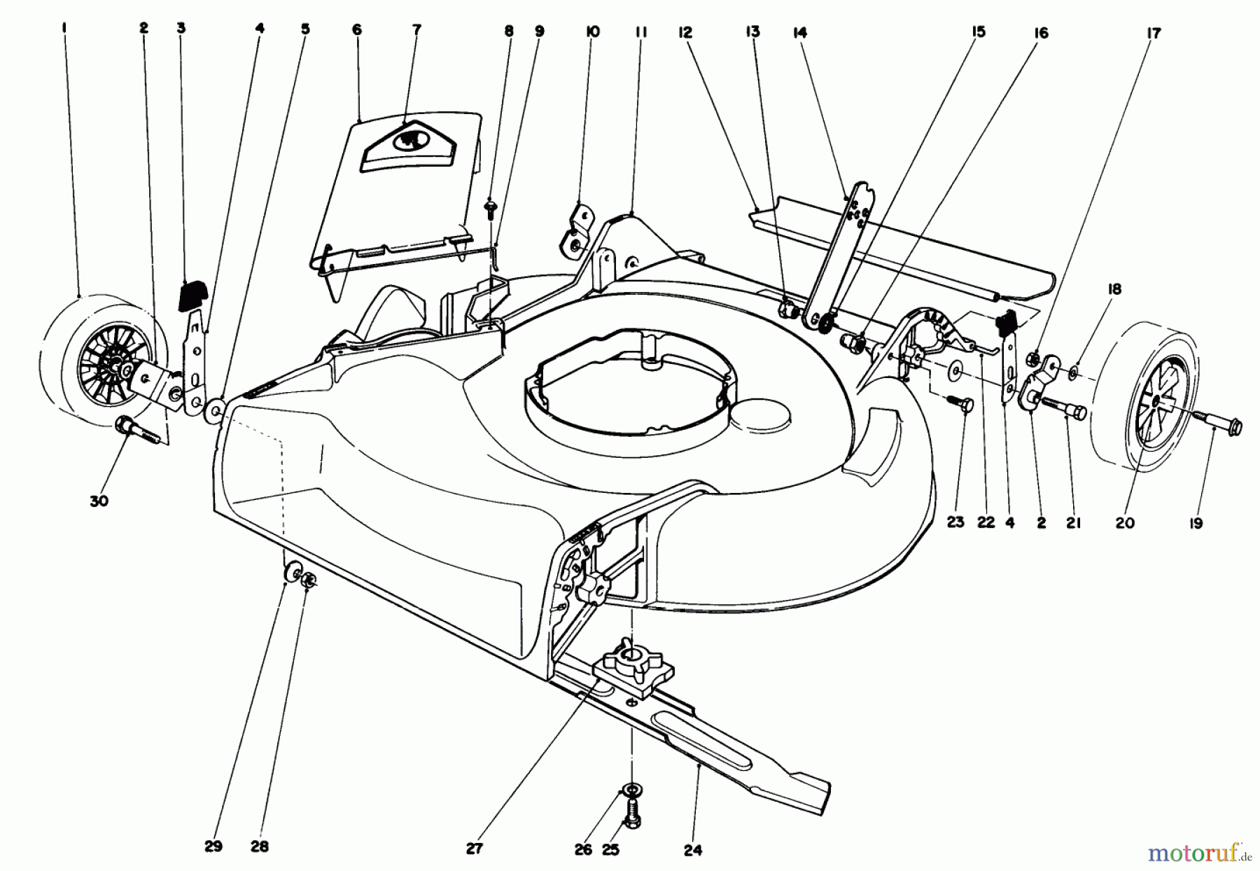Toro Neu Mowers, Walk-Behind Seite 1 16575 - Toro Lawnmower, 1987 (7000001-7999999) HOUSING ASSEMBLY