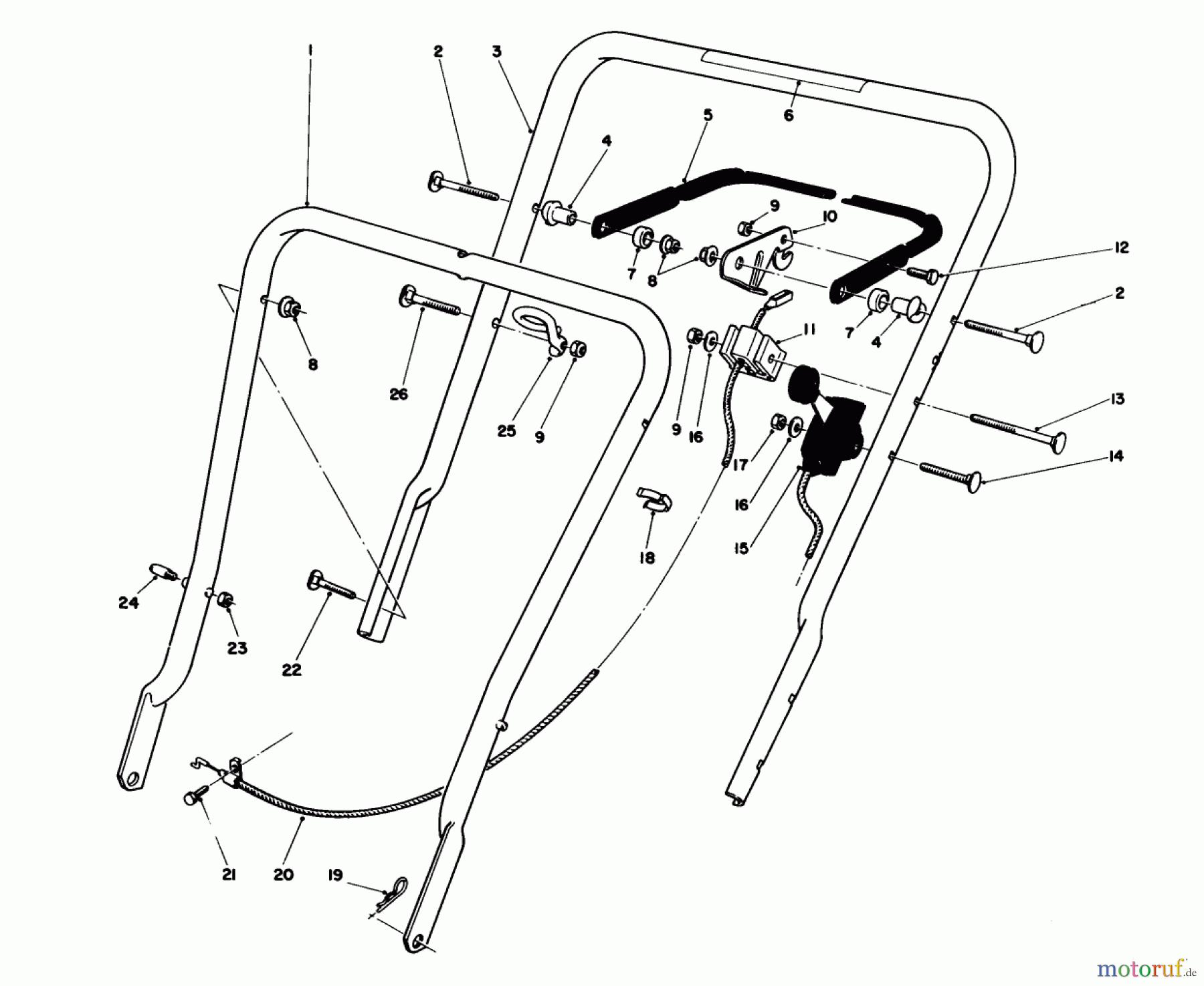 Toro Neu Mowers, Walk-Behind Seite 1 16575 - Toro Lawnmower, 1988 (8000001-8012678) HANDLE ASSEMBLY