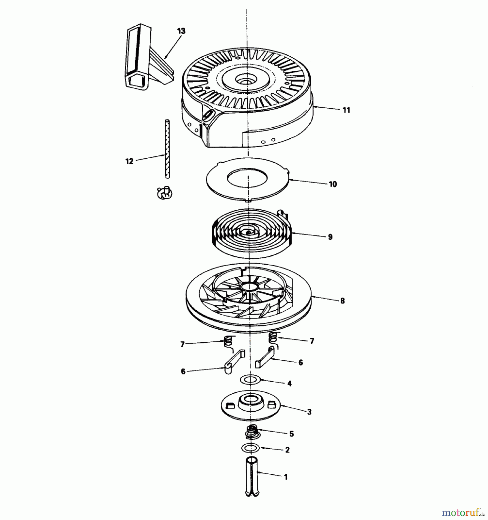 Toro Neu Mowers, Walk-Behind Seite 1 16575 - Toro Lawnmower, 1988 (8000001-8012678) REWIND STARTER NO. 590621