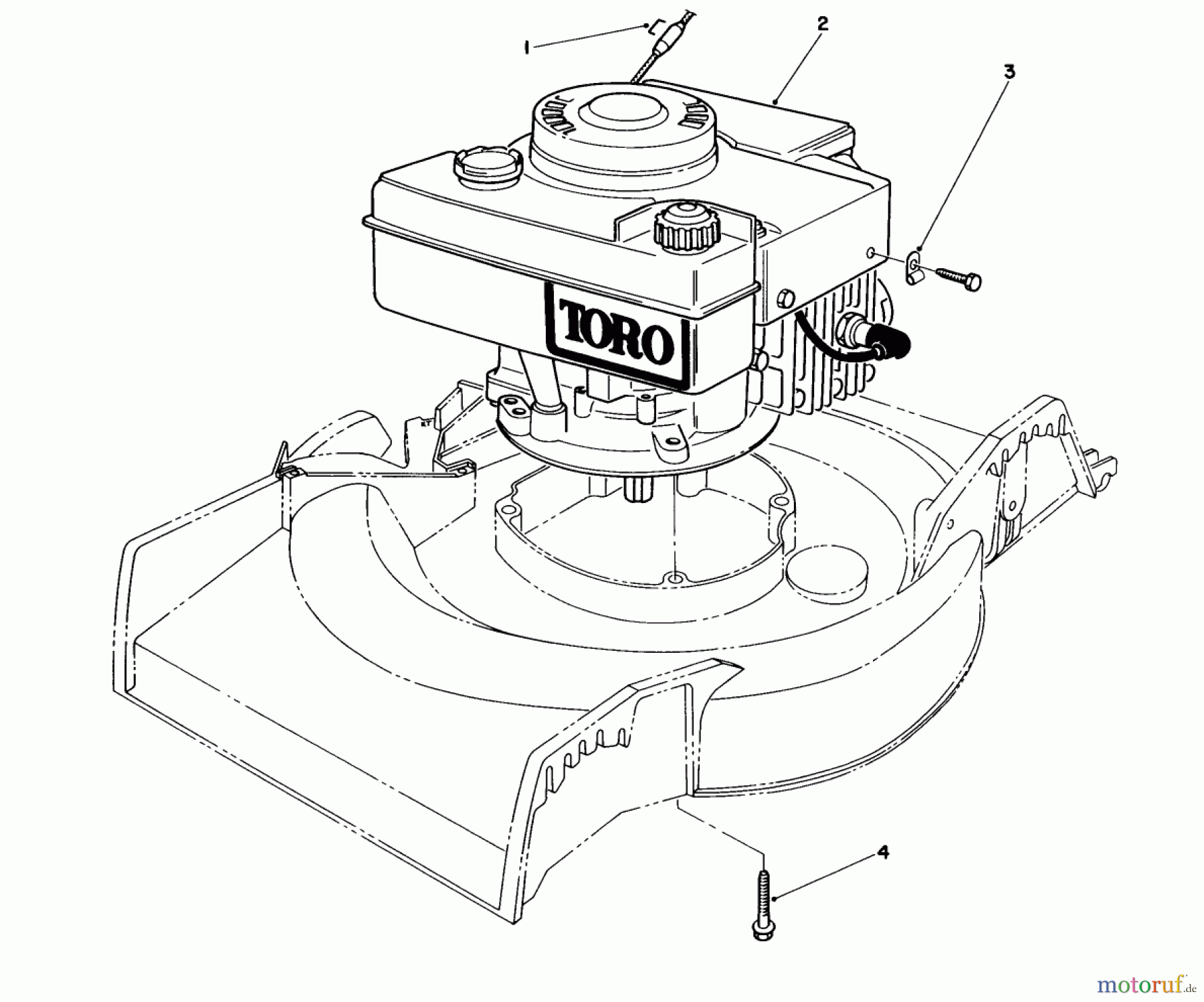 Toro Neu Mowers, Walk-Behind Seite 1 16575 - Toro Lawnmower, 1988 (8012679-8999999) ENGINE ASSEMBLY
