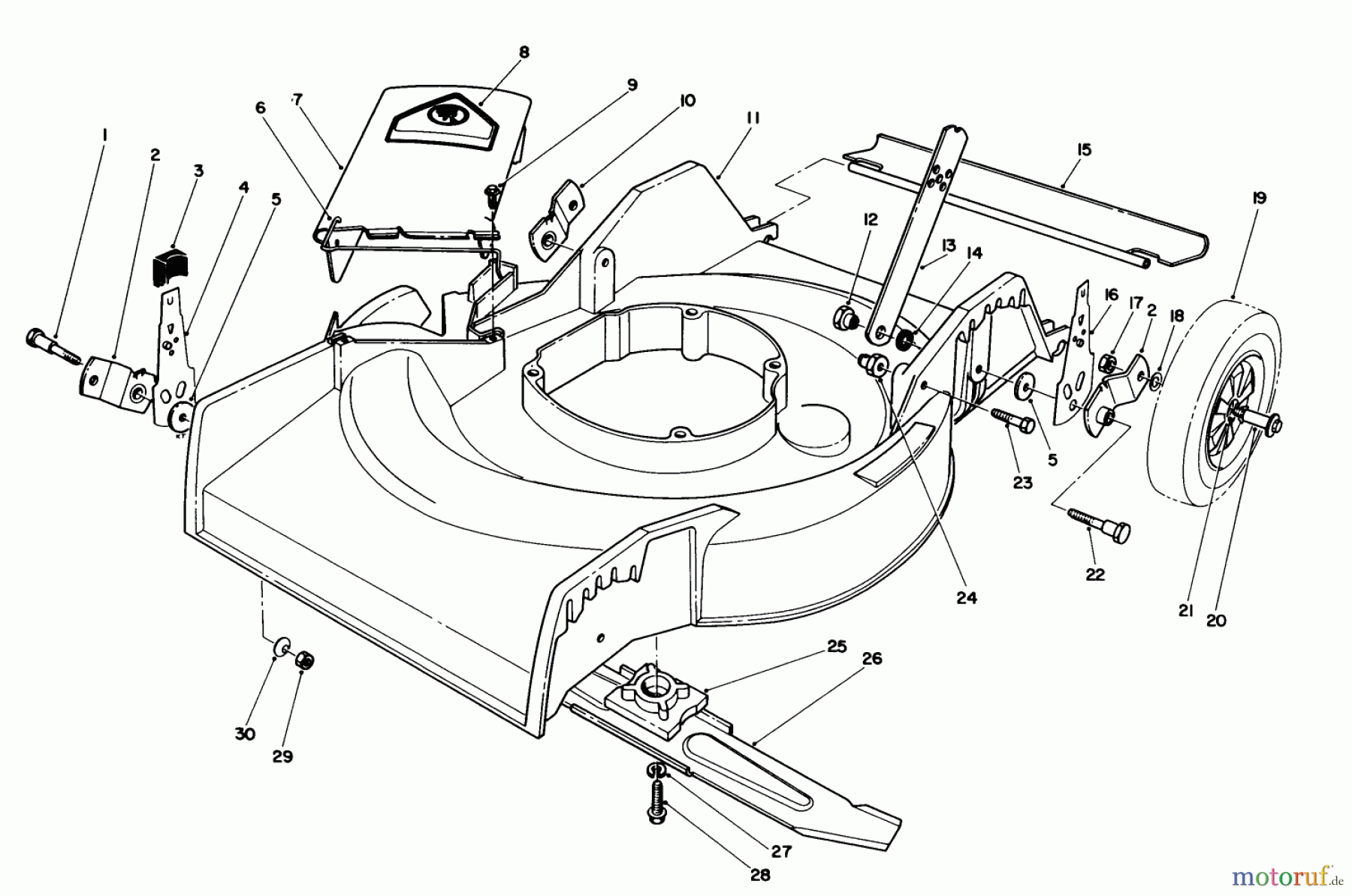 Toro Neu Mowers, Walk-Behind Seite 1 16575 - Toro Lawnmower, 1989 (9000001-9999999) HOUSING ASSEMBLY