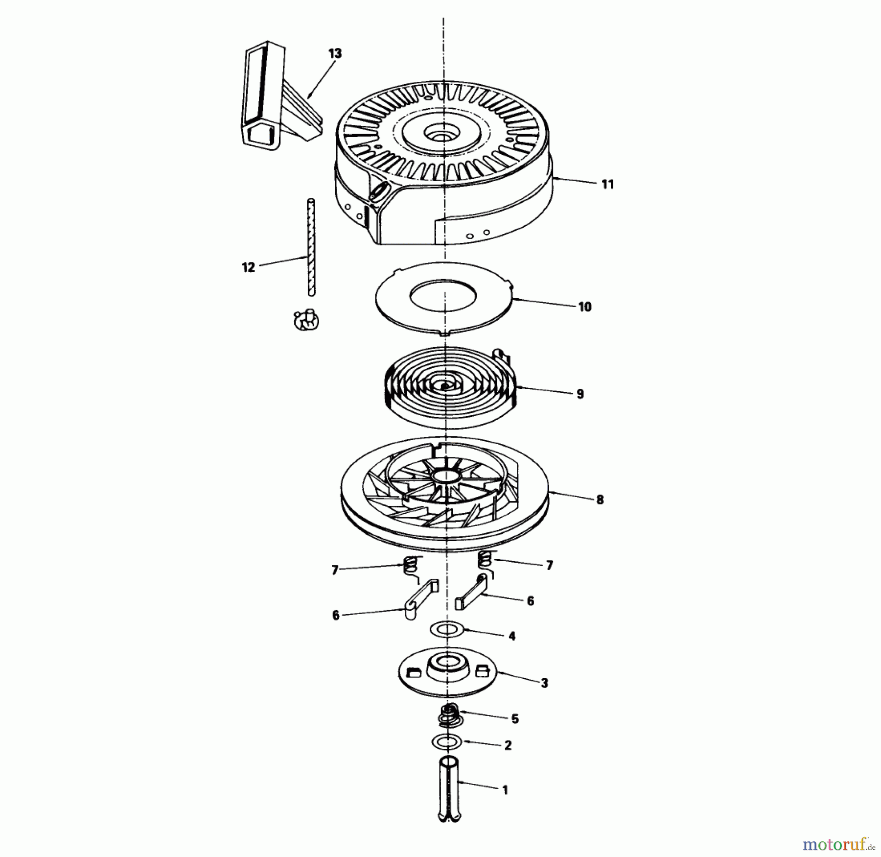 Toro Neu Mowers, Walk-Behind Seite 1 16575C - Toro Lawnmower, 1988 (8000001-8999999) REWIND STARTER NO. 590621