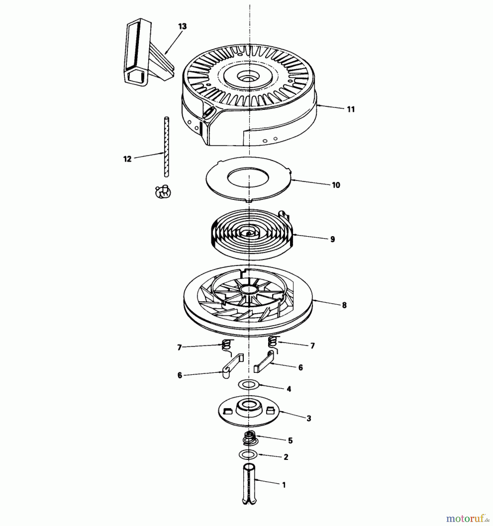 Toro Neu Mowers, Walk-Behind Seite 1 16575C - Toro Lawnmower, 1989 (9000001-9999999) REWIND STARTER NO. 590621