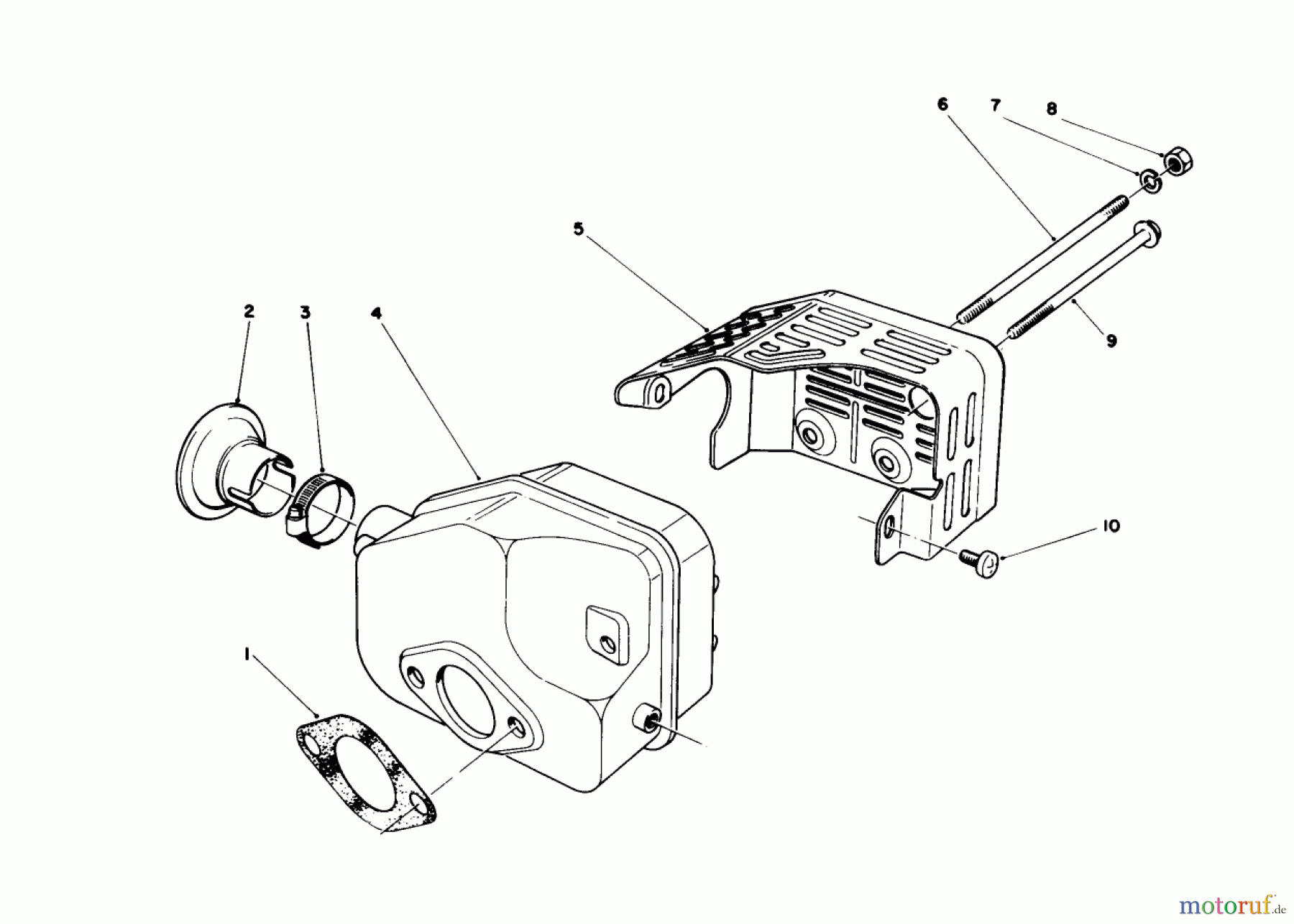 Toro Neu Mowers, Walk-Behind Seite 1 16585 - Toro Lawnmower, 1988 (8000001-8004251) MUFFLER ASSEMBLY (MODEL NO. 47PH7)