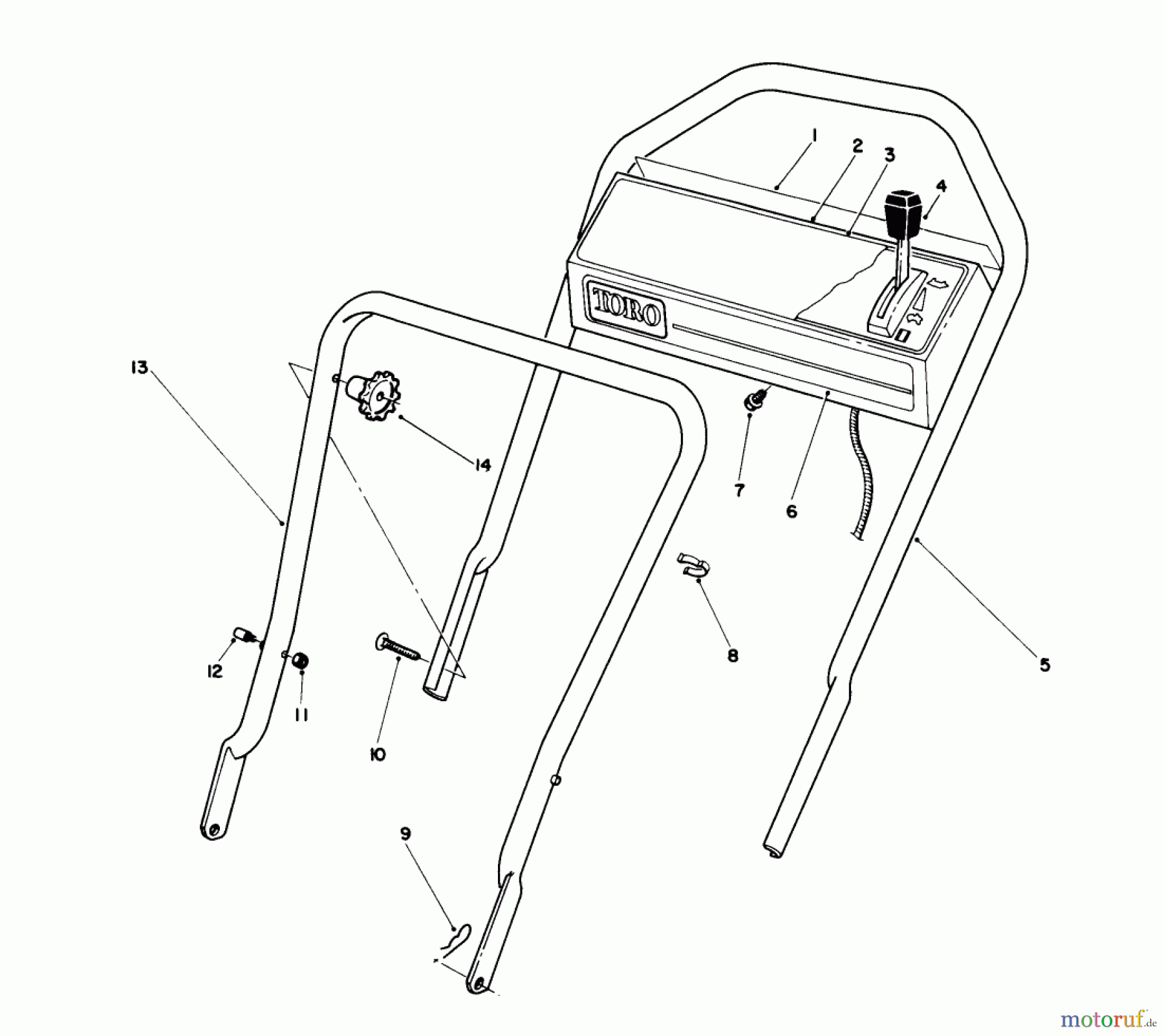 Toro Neu Mowers, Walk-Behind Seite 1 16585 - Toro Lawnmower, 1989 (9000001-9999999) HANDLE ASSEMBLY