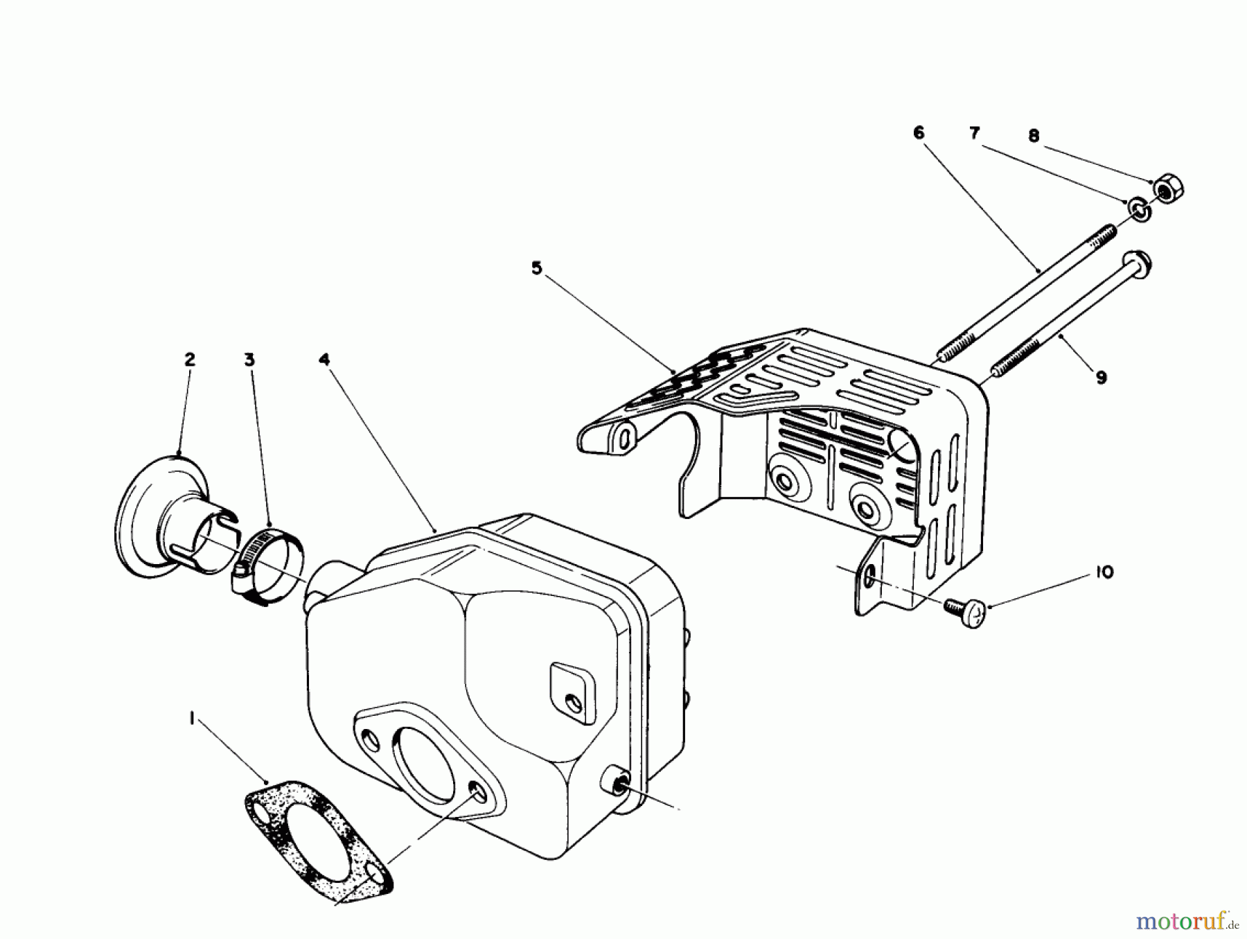 Toro Neu Mowers, Walk-Behind Seite 1 16585 - Toro Lawnmower, 1989 (9000001-9999999) MUFFLER ASSEMBLY (MODEL NO.47PJ8)