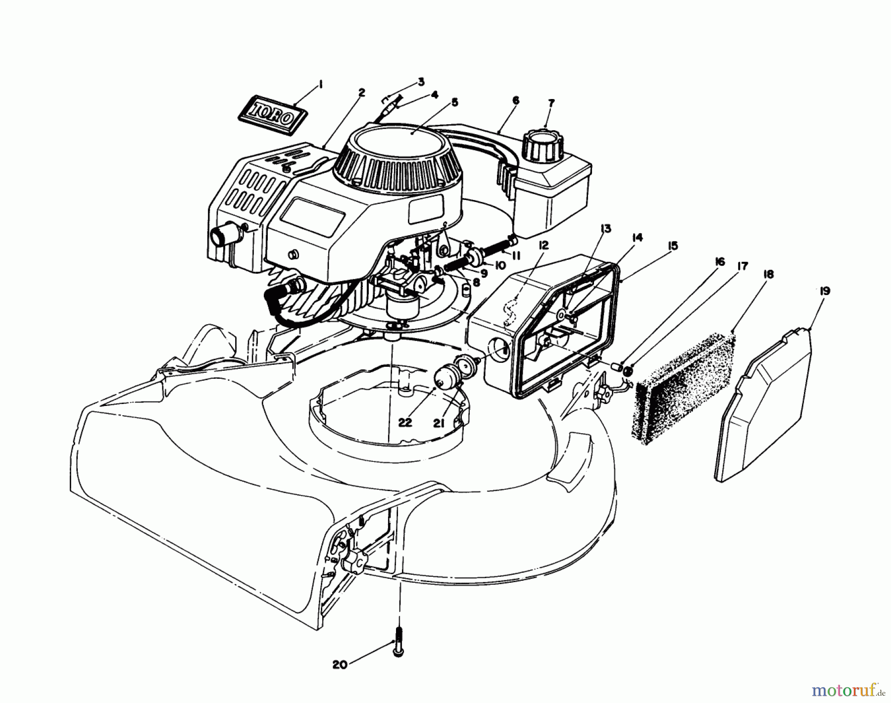 Toro Neu Mowers, Walk-Behind Seite 1 16585C - Toro Lawnmower, 1988 (8000001-8999999) ENGINE ASSEMBLY