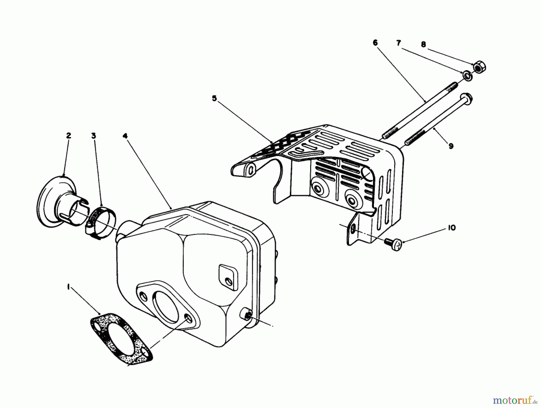  Toro Neu Mowers, Walk-Behind Seite 1 16585C - Toro Lawnmower, 1988 (8000001-8999999) MUFFLER ASSEMBLY (MODEL NO. 47PH7)