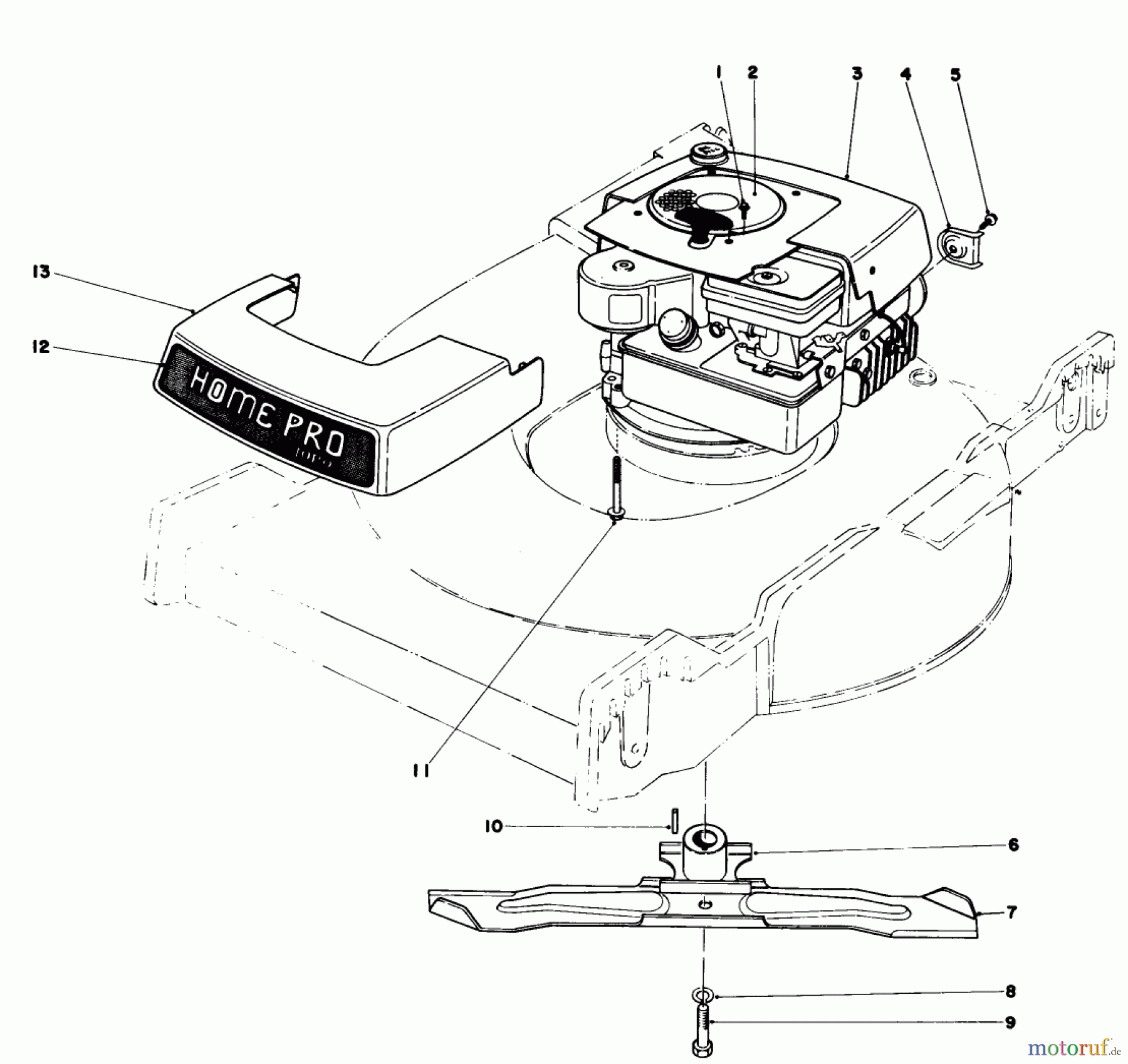 Toro Neu Mowers, Walk-Behind Seite 1 16711 - Toro Lawnmower, 1977 (7000001-7999999) ENGINE ASSEMBLY