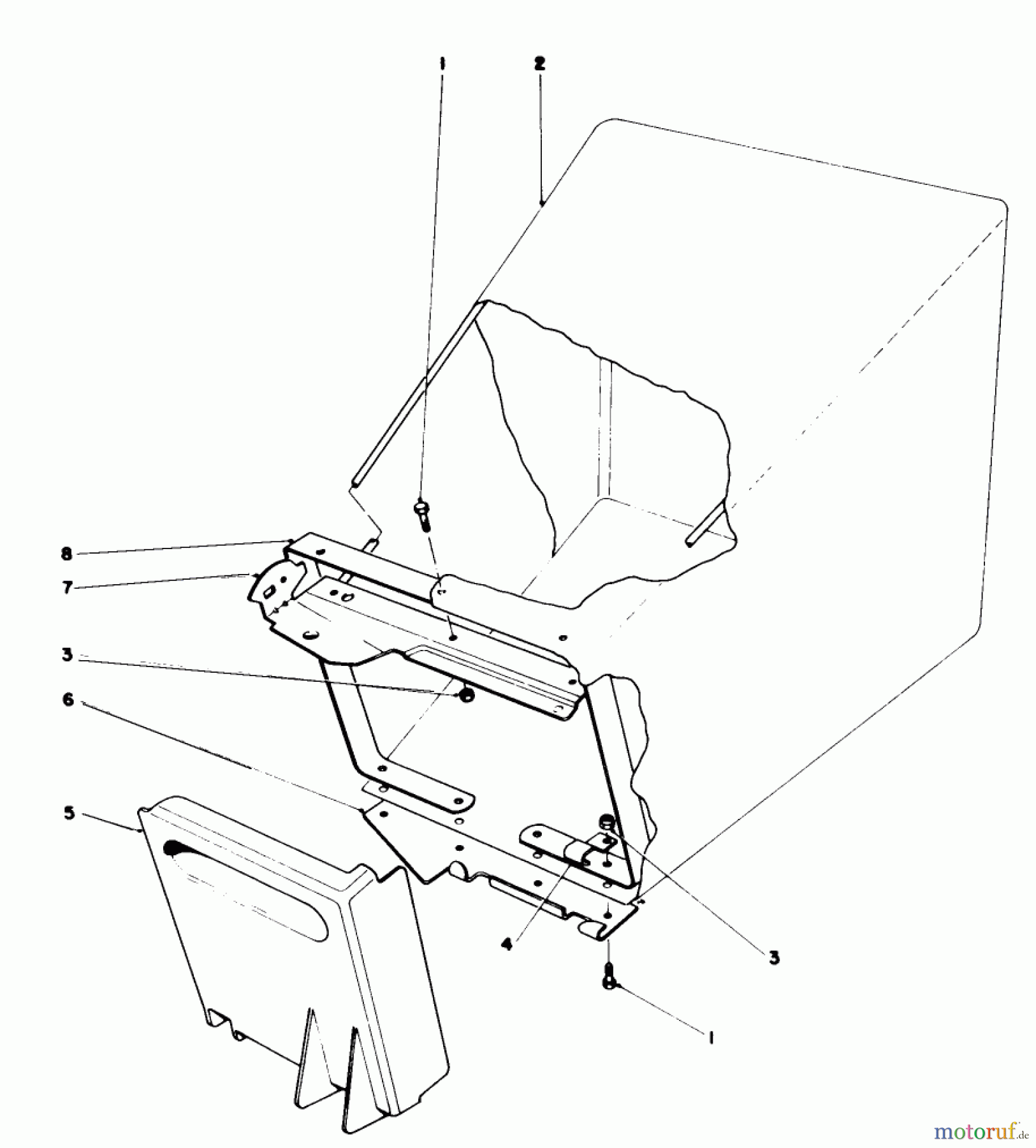 Toro Neu Mowers, Walk-Behind Seite 1 16711 - Toro Lawnmower, 1977 (7000001-7999999) GRASS BAG ASSEMBLY