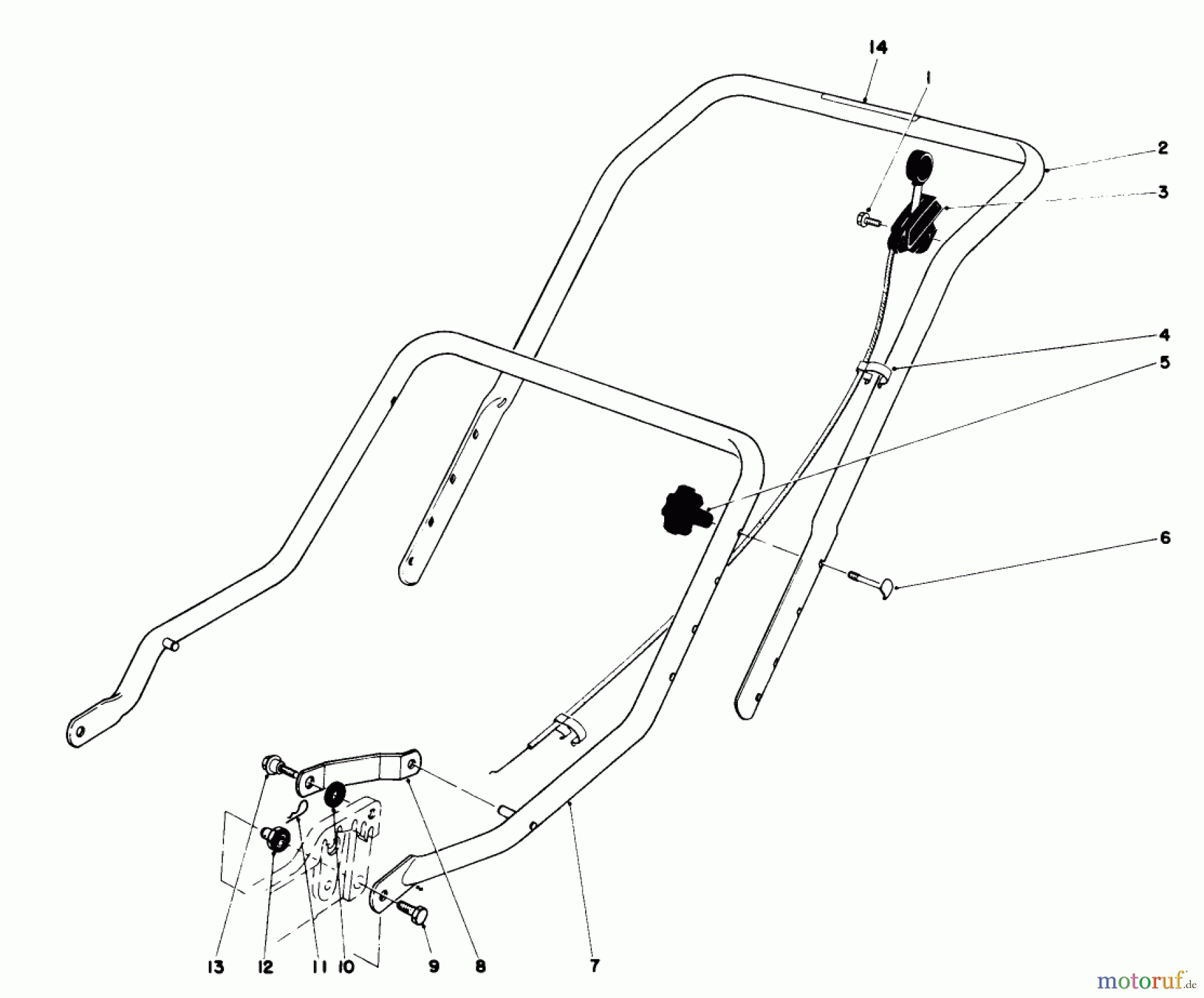 Toro Neu Mowers, Walk-Behind Seite 1 16711 - Toro Lawnmower, 1977 (7000001-7999999) HANDLE ASSEMBLY