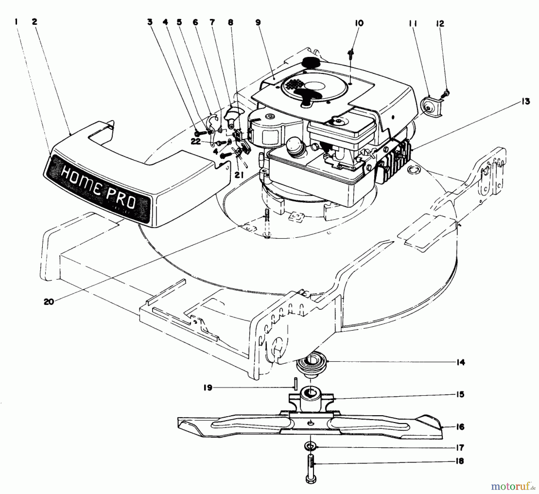 Toro Neu Mowers, Walk-Behind Seite 1 16756 - Toro Lawnmower, 1977 (7000001-7999999) ENGINE ASSEMBLY