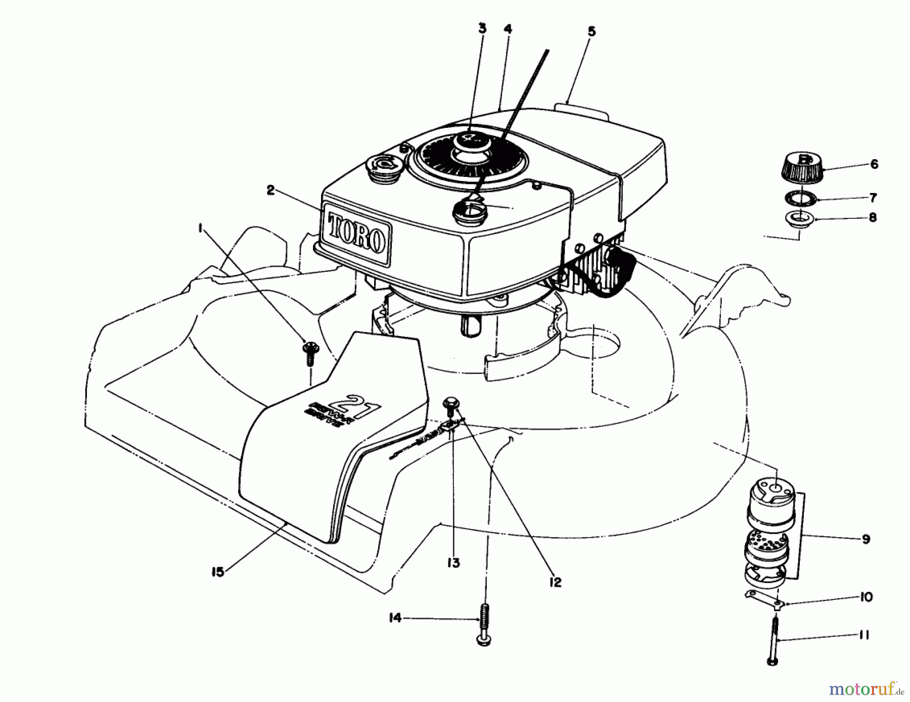 Toro Neu Mowers, Walk-Behind Seite 1 16771 - Toro Lawnmower, 1983 (3000001-3999999) ENGINE ASSEMBLY