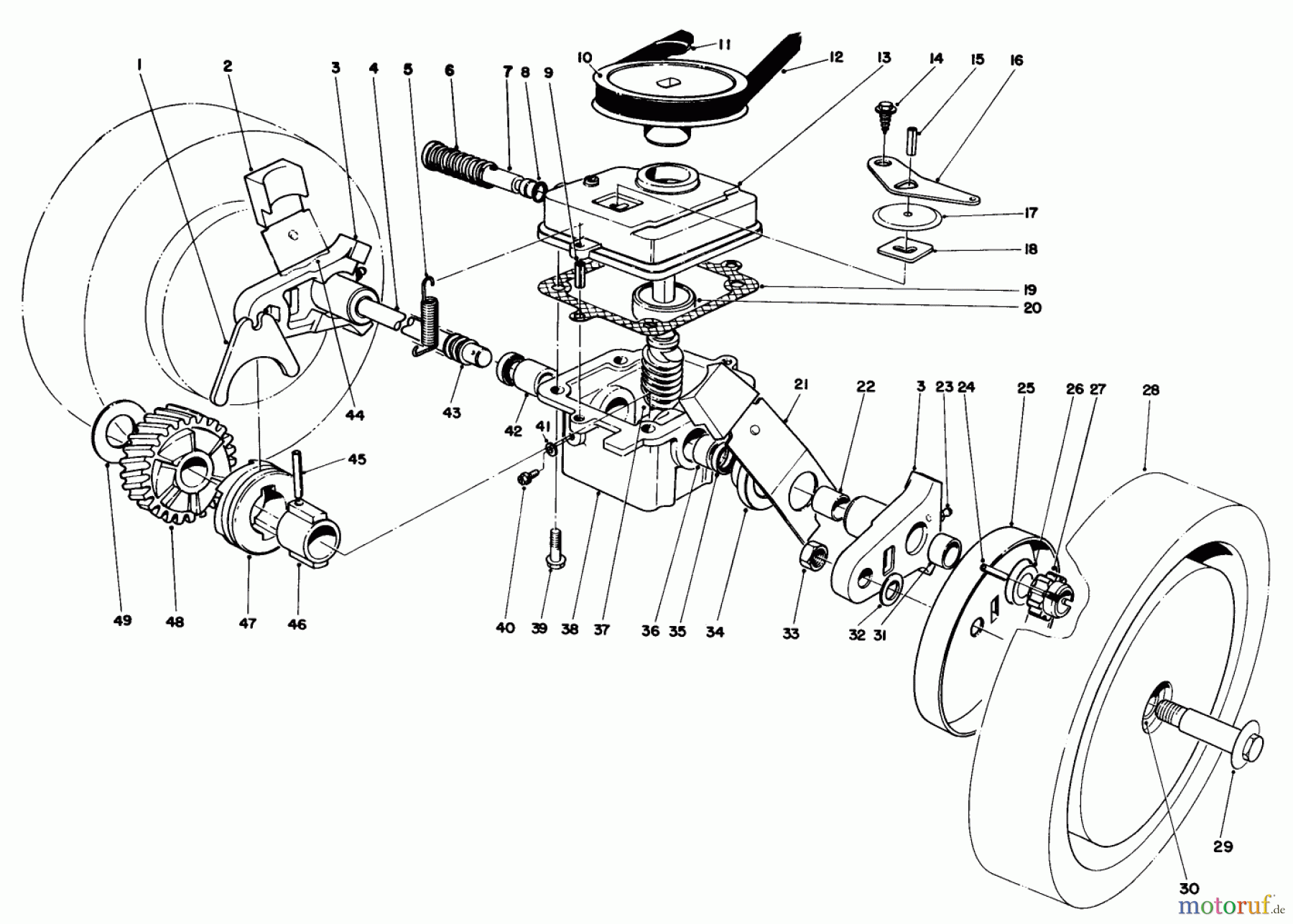 Toro Neu Mowers, Walk-Behind Seite 1 16771 - Toro Lawnmower, 1983 (3000001-3999999) GEAR CASE ASSEMBLY
