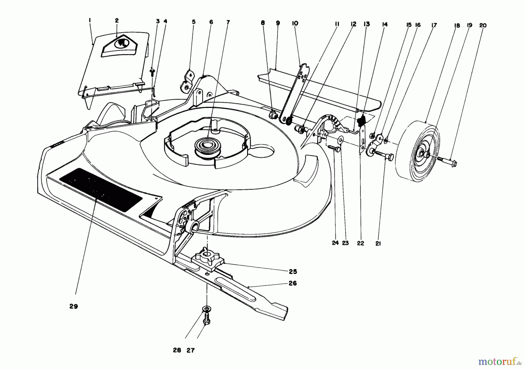Toro Neu Mowers, Walk-Behind Seite 1 16771 - Toro Lawnmower, 1984 (4000001-4999999) HOUSING ASSEMBLY