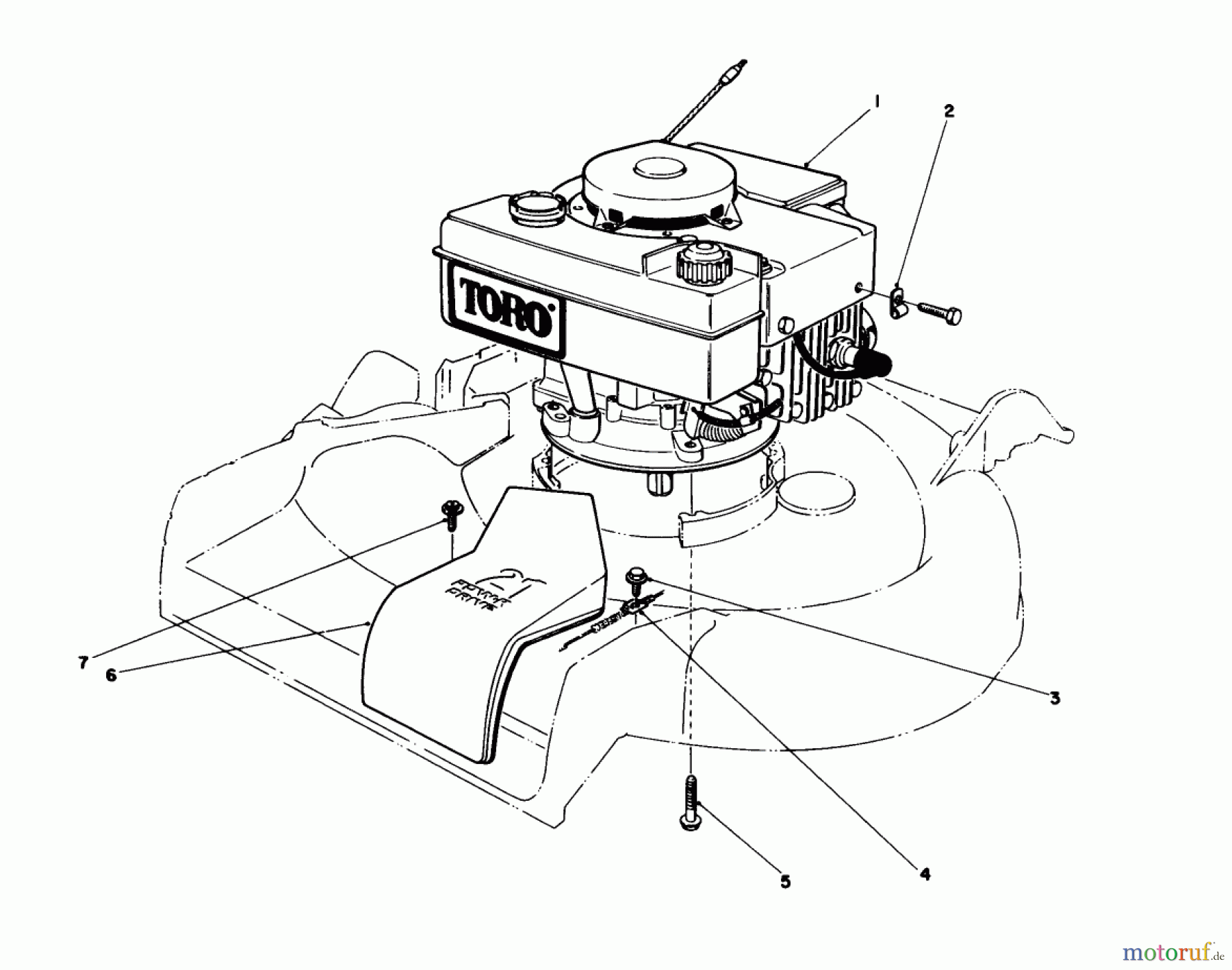 Toro Neu Mowers, Walk-Behind Seite 1 16775 - Toro Lawnmower, 1986 (6000001-6999999) ENGINE ASSEMBLY