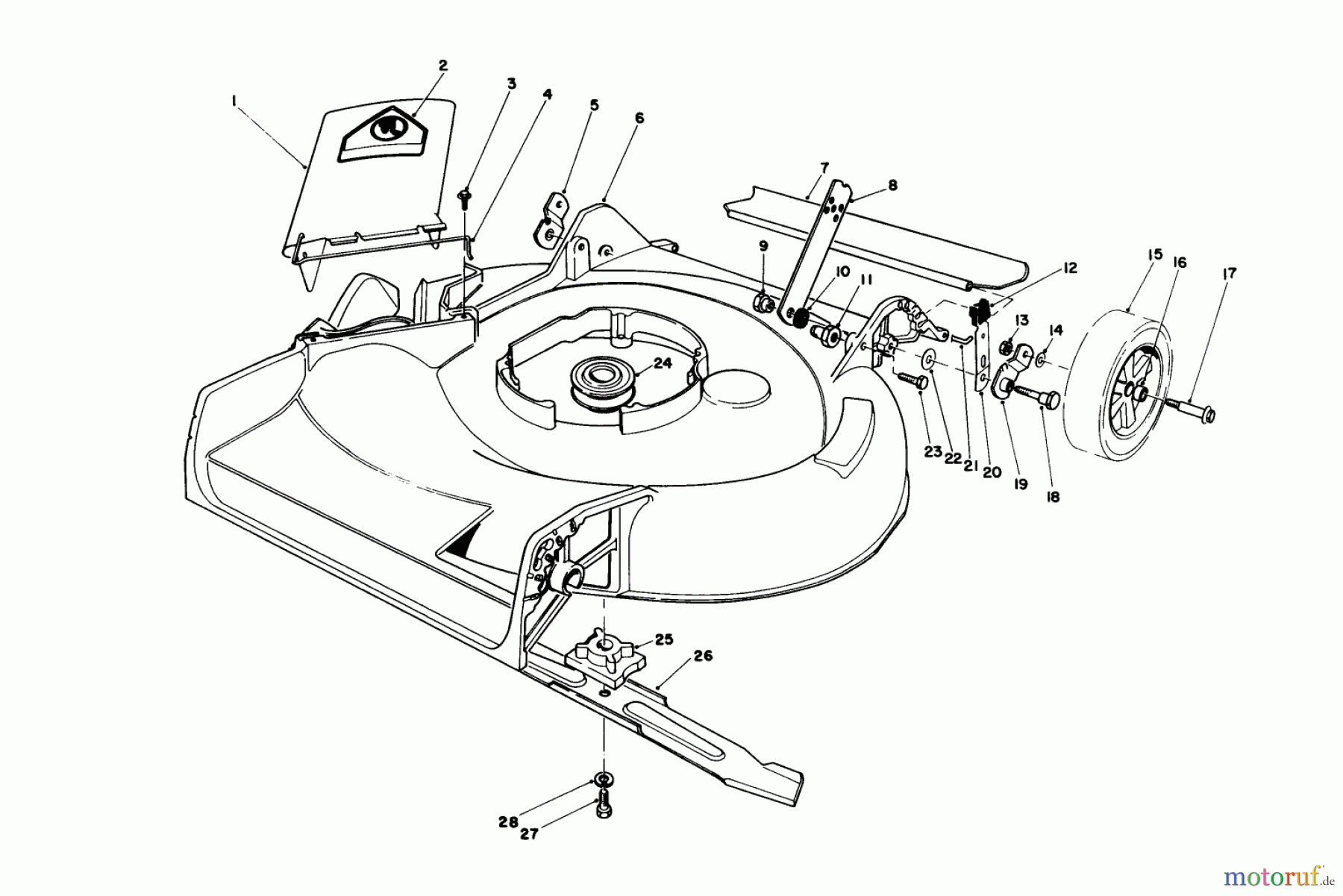 Toro Neu Mowers, Walk-Behind Seite 1 16775 - Toro Lawnmower, 1986 (6000001-6999999) HOUSING ASSEMBLY