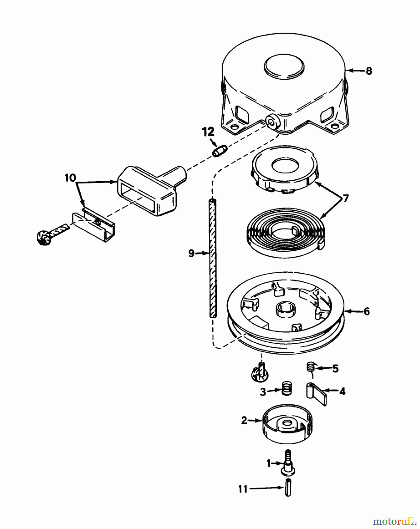 Toro Neu Mowers, Walk-Behind Seite 1 16775 - Toro Lawnmower, 1986 (6000001-6999999) REWIND STARTER NO. 590420A