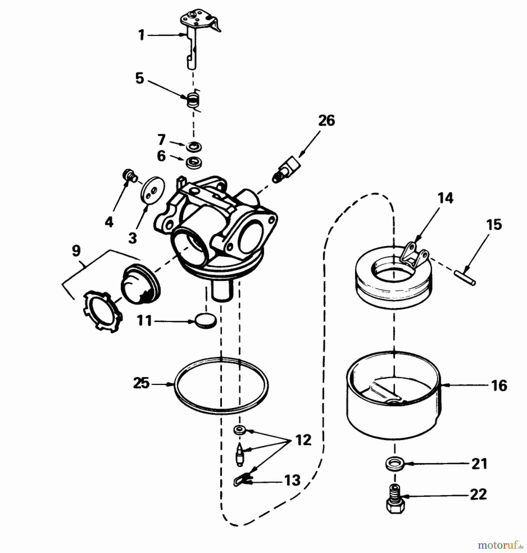 Toro Neu Mowers, Walk-Behind Seite 1 16775 - Toro Lawnmower, 1987 (7000001-7999999) CARBURETOR NO. 632098