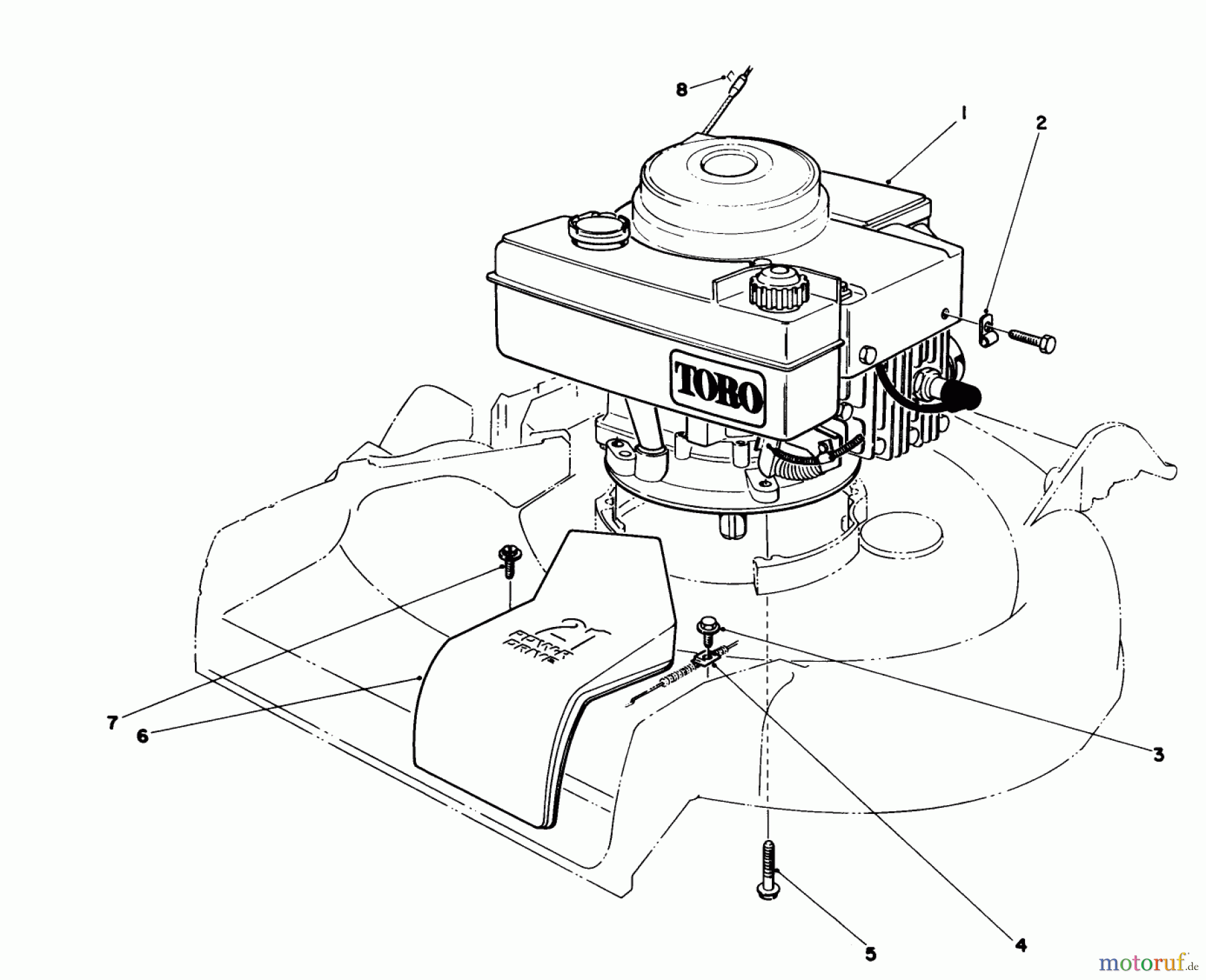 Toro Neu Mowers, Walk-Behind Seite 1 16775 - Toro Lawnmower, 1987 (7000001-7999999) ENGINE ASSEMBLY