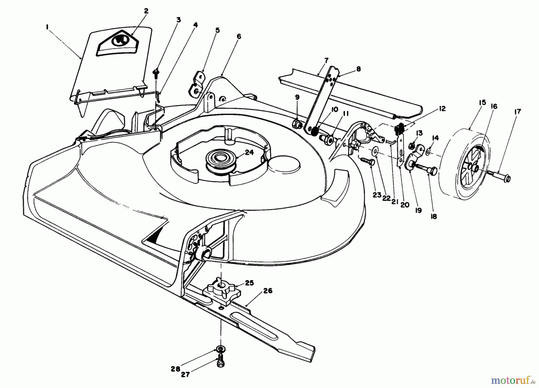 Toro Neu Mowers, Walk-Behind Seite 1 16775 - Toro Lawnmower, 1987 (7000001-7999999) HOUSING ASSEMBLY