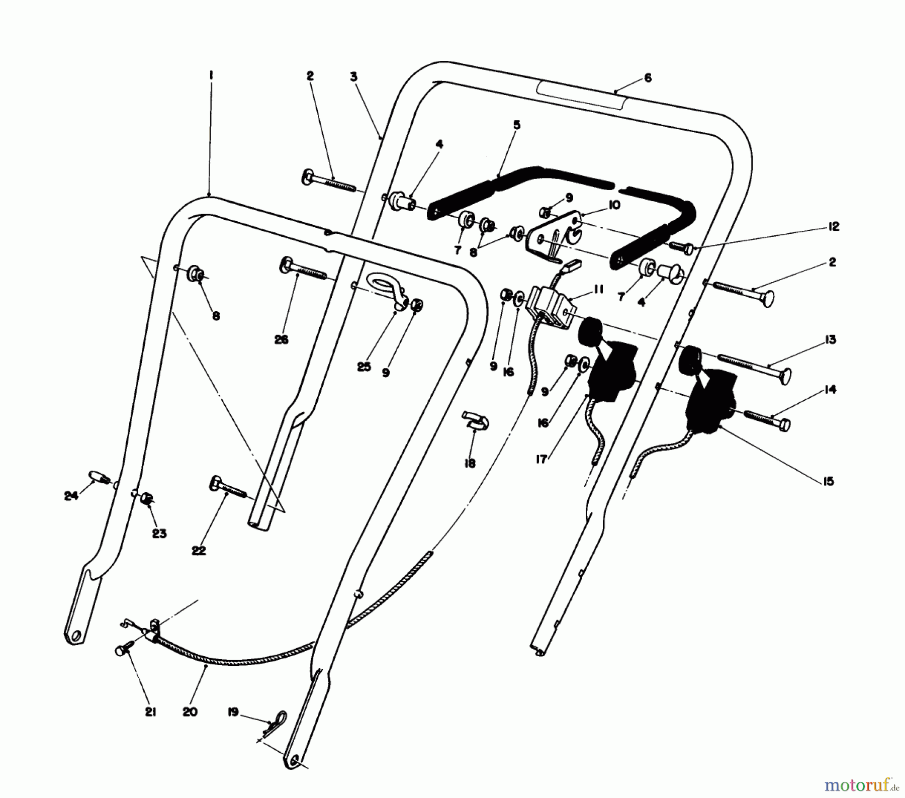 Toro Neu Mowers, Walk-Behind Seite 1 16775 - Toro Lawnmower, 1988 (8000001-8022965) HANDLE ASSEMBLY