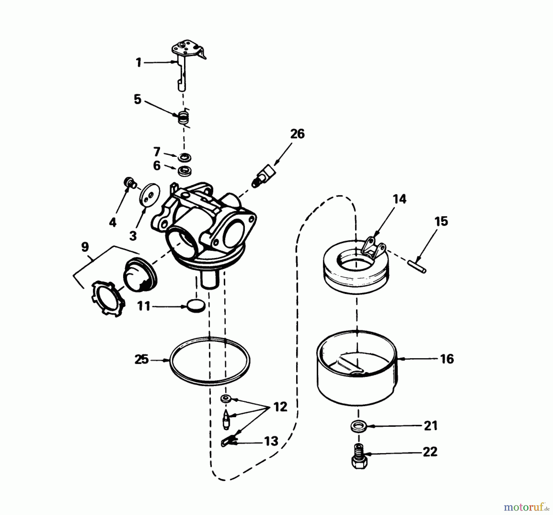 Toro Neu Mowers, Walk-Behind Seite 1 16775 - Toro Lawnmower, 1988 (8022966-8999999) CARBURETOR NO. 632098