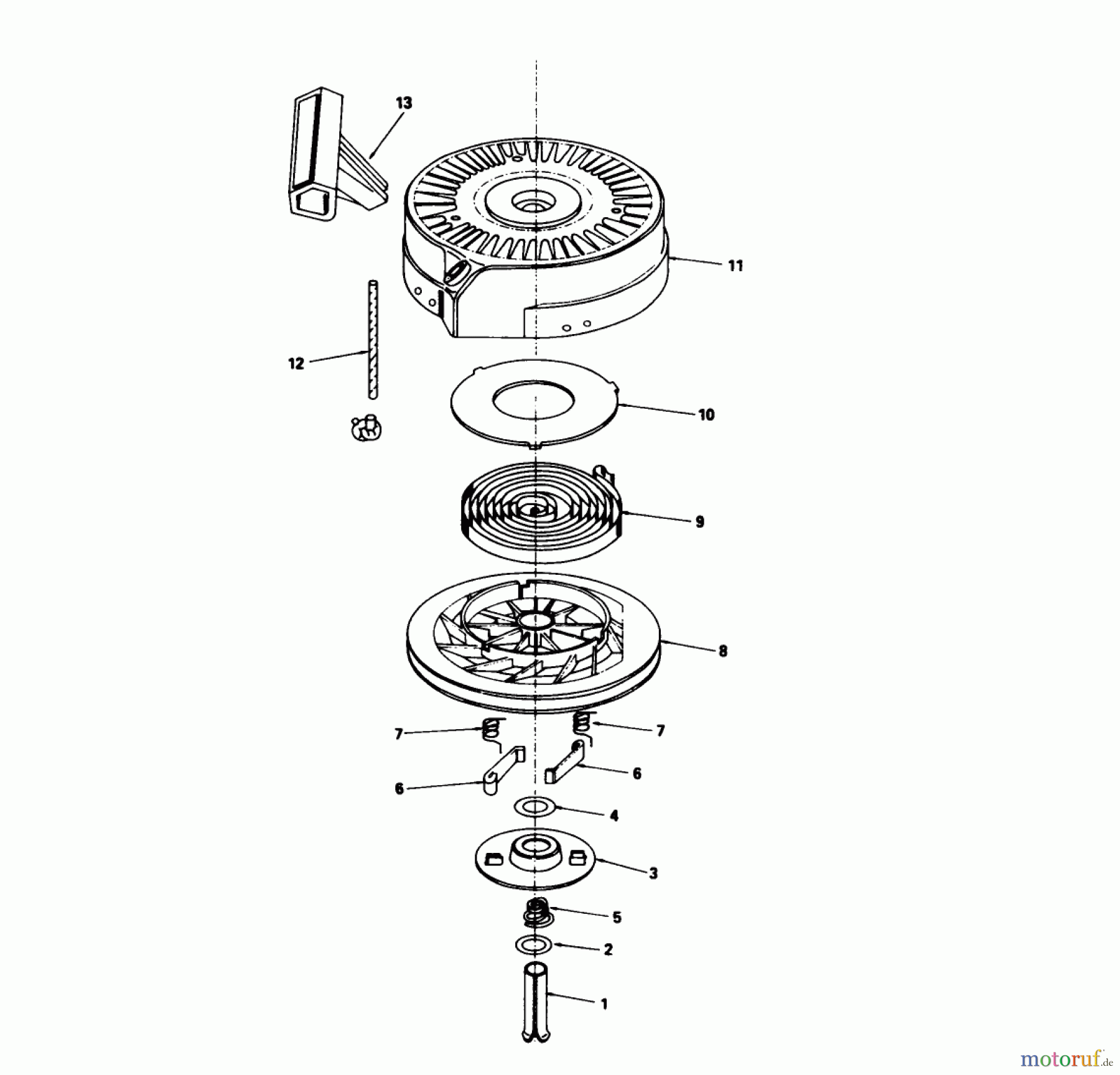 Toro Neu Mowers, Walk-Behind Seite 1 16775 - Toro Lawnmower, 1988 (8022966-8999999) REWIND STARTER NO. 590621