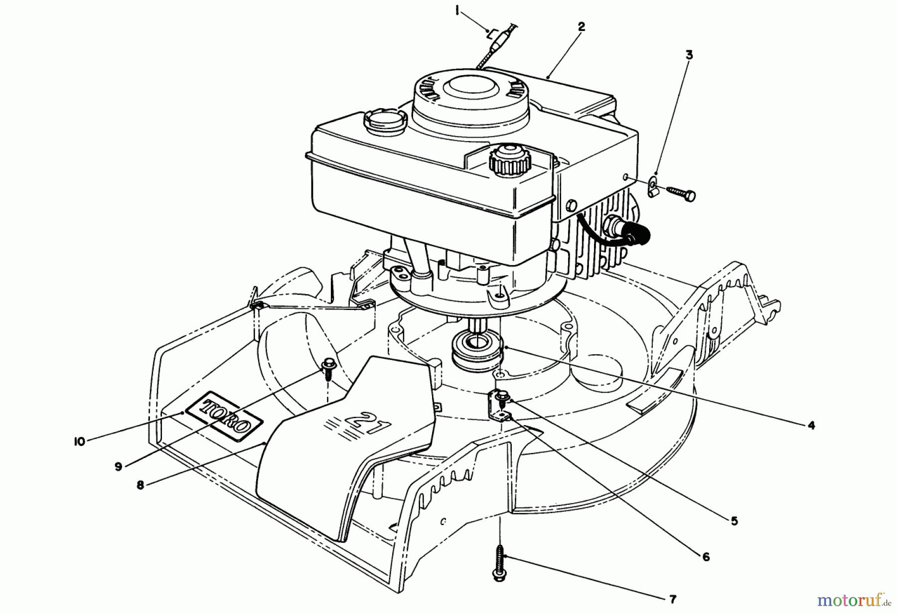 Toro Neu Mowers, Walk-Behind Seite 1 16775 - Toro Lawnmower, 1989 (9000001-9999999) ENGINE ASSEMBLY