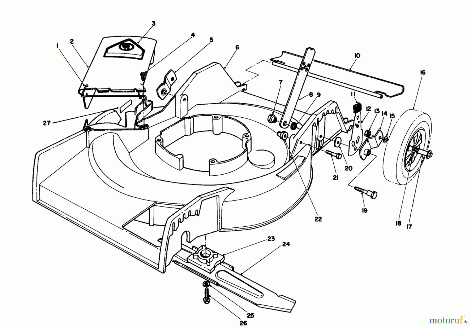 Toro Neu Mowers, Walk-Behind Seite 1 16775 - Toro Lawnmower, 1989 (9000001-9999999) HOUSING ASSEMBLY