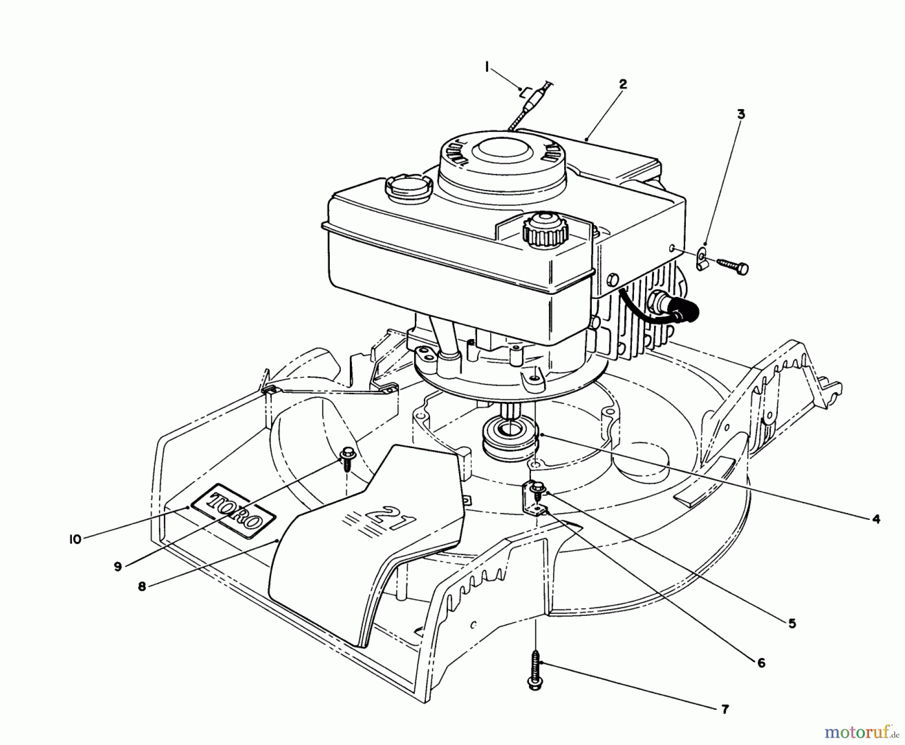 Toro Neu Mowers, Walk-Behind Seite 1 16775 - Toro Lawnmower, 1990 (0000001-0999999) ENGINE ASSEMBLY