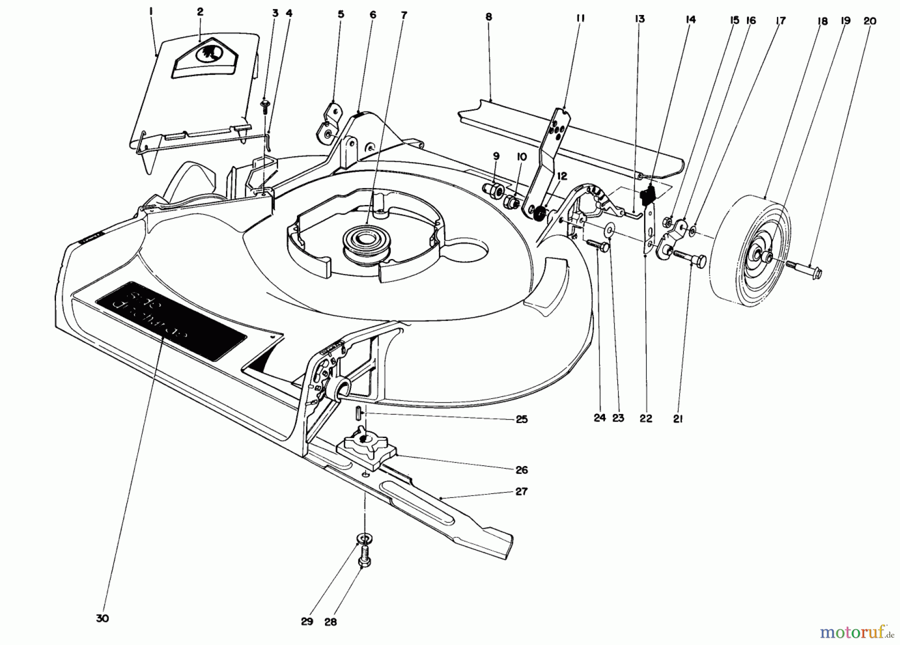  Toro Neu Mowers, Walk-Behind Seite 1 16780 - Toro Lawnmower, 1983 (3000001-3999999) HOUSING ASSEMBLY