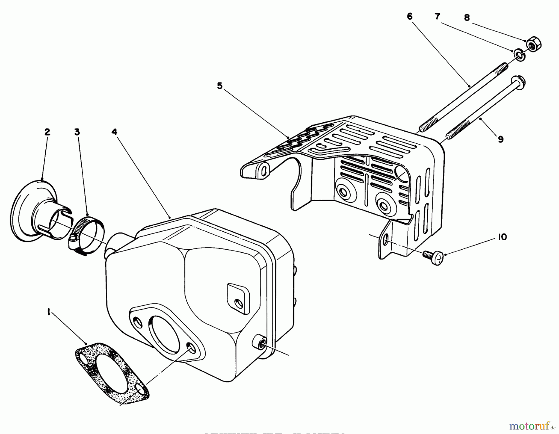 Toro Neu Mowers, Walk-Behind Seite 1 16785 - Toro Lawnmower, 1987 (7000001-7999999) MUFFLER ASSEMBLY (ENGINE NO. 47PF5)(ENGINE NO. 47PG6)