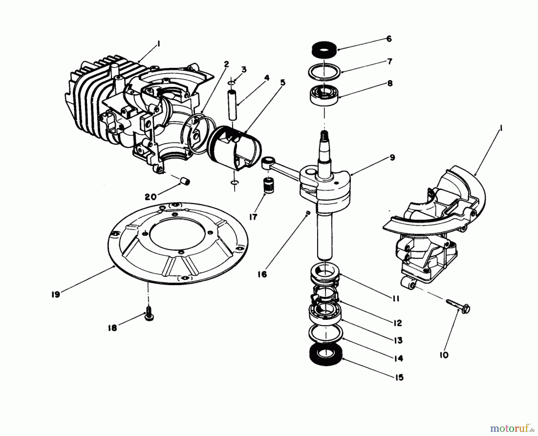 Toro Neu Mowers, Walk-Behind Seite 1 16785 - Toro Lawnmower, 1988 (8000001-8007011) CRANKSHAFT ASSEMBLY (MODEL NO. 47PH7)