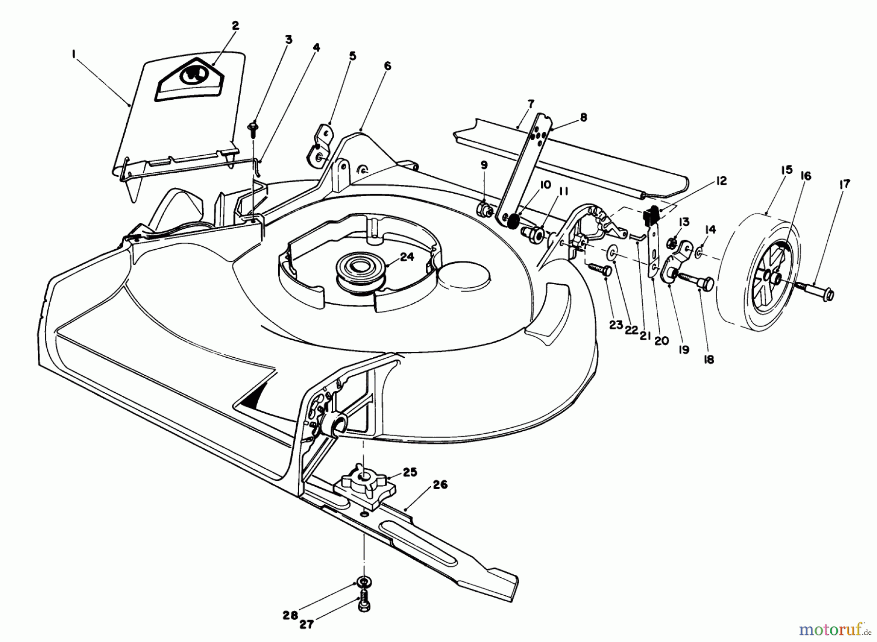Toro Neu Mowers, Walk-Behind Seite 1 16785 - Toro Lawnmower, 1988 (8000001-8007011) HOUSING ASSEMBLY