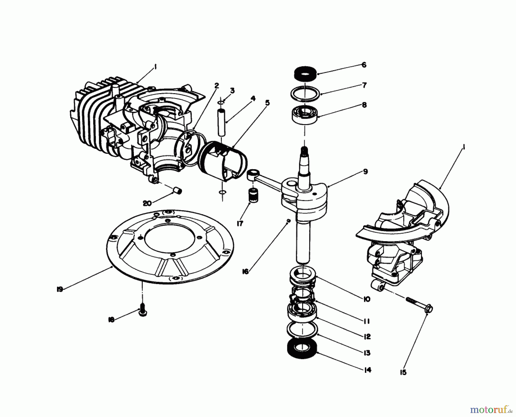  Toro Neu Mowers, Walk-Behind Seite 1 16785 - Toro Lawnmower, 1988 (8007012-8999999) CRANKSHAFT ASSEMBLY (MODEL NO. 47PH7)