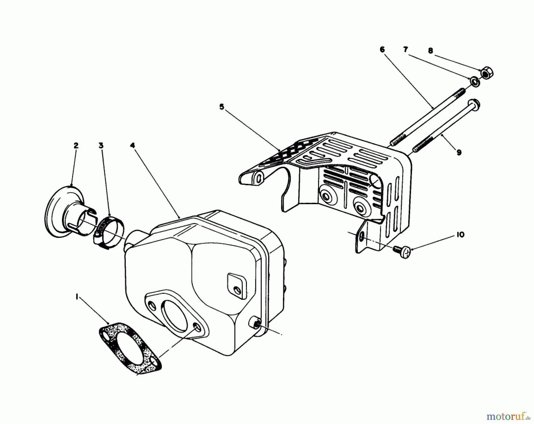 Toro Neu Mowers, Walk-Behind Seite 1 16785 - Toro Lawnmower, 1988 (8007012-8999999) MUFFLER ASSEMBLY (MODEL NO. 47PH7)