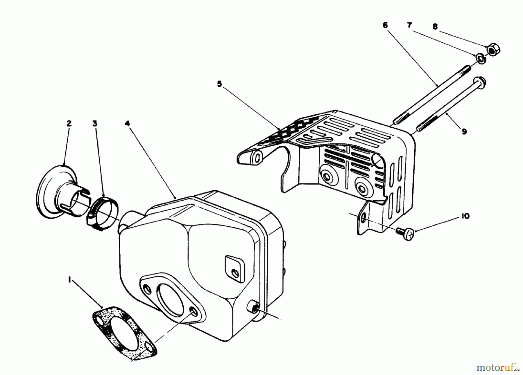 Toro Neu Mowers, Walk-Behind Seite 1 16785 - Toro Lawnmower, 1991 (1000001-1999999) MUFFLER ASSEMBLY (MODEL NO. 47PLO-1)