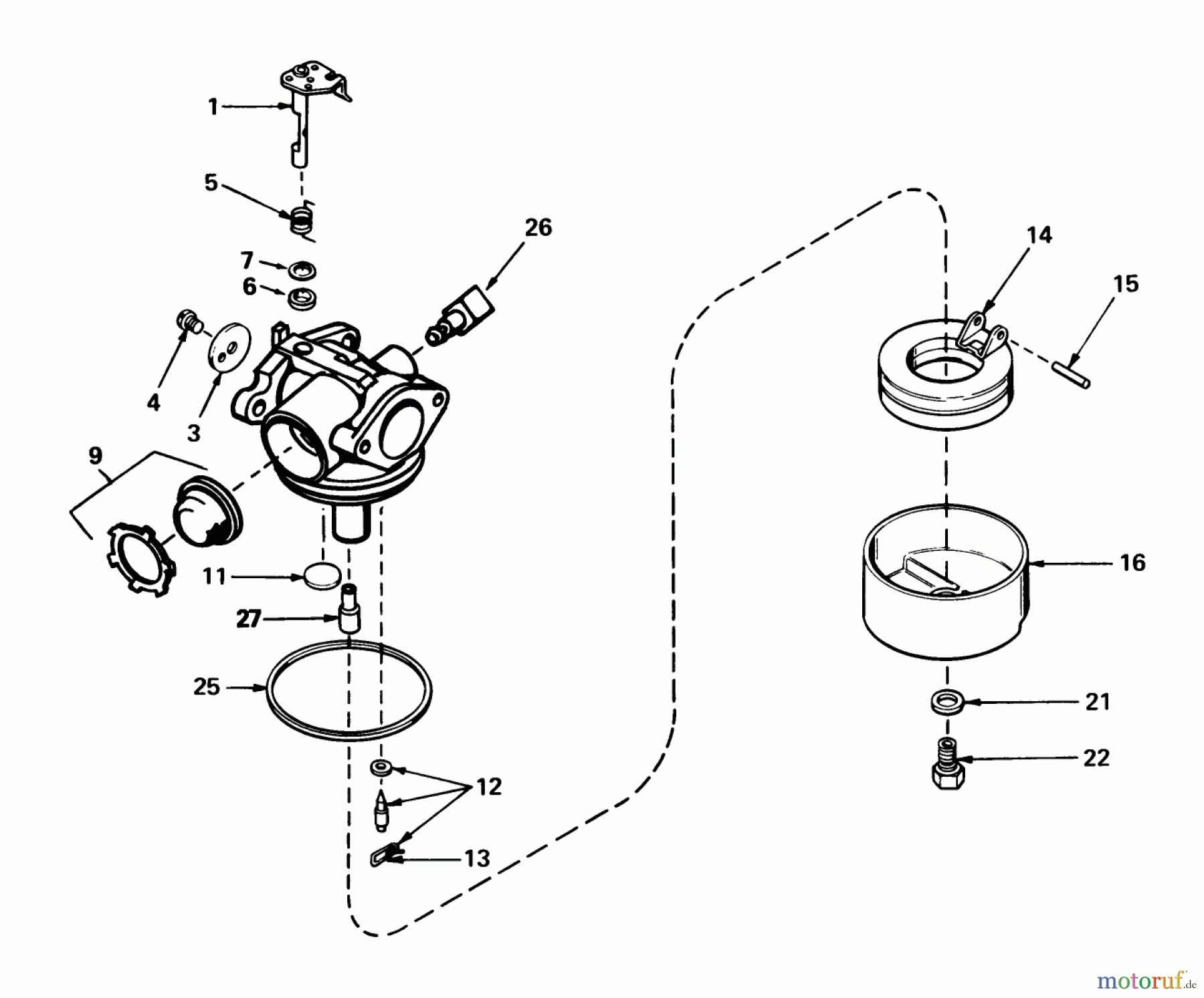 Toro Neu Mowers, Walk-Behind Seite 1 16793 - Toro Lawnmower, 1988 (8000001-8999999) CARBURETOR NO. 632050A