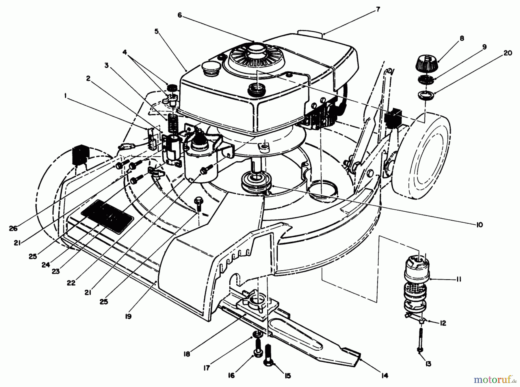 Toro Neu Mowers, Walk-Behind Seite 1 16793 - Toro Lawnmower, 1989 (9000001-9999999) ENGINE ASSEMBLY