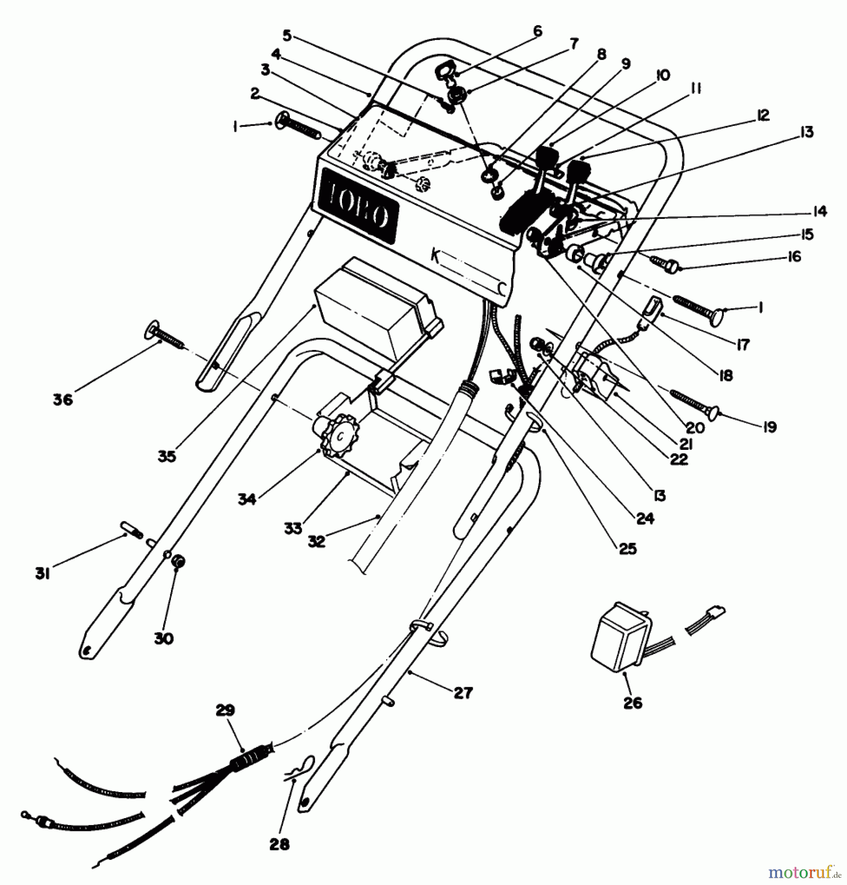 Toro Neu Mowers, Walk-Behind Seite 1 16793 - Toro Lawnmower, 1989 (9000001-9999999) HANDLE ASSEMBLY