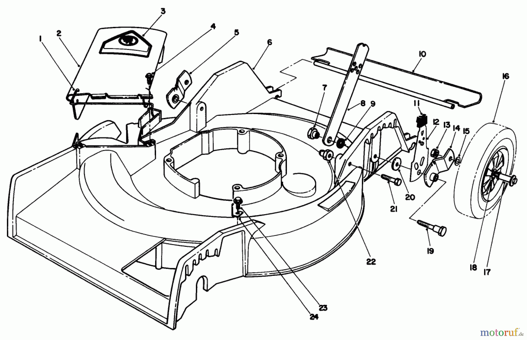 Toro Neu Mowers, Walk-Behind Seite 1 16793 - Toro Lawnmower, 1989 (9000001-9999999) HOUSING ASSEMBLY
