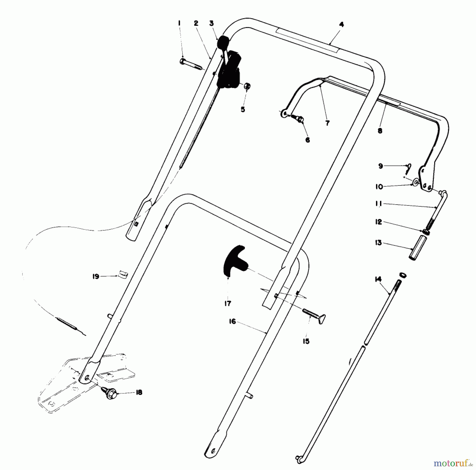 Toro Neu Mowers, Walk-Behind Seite 1 16810 - Toro Lawnmower, 1979 (9000001-9999999) HANDLE ASSEMBLY-MODEL 16810