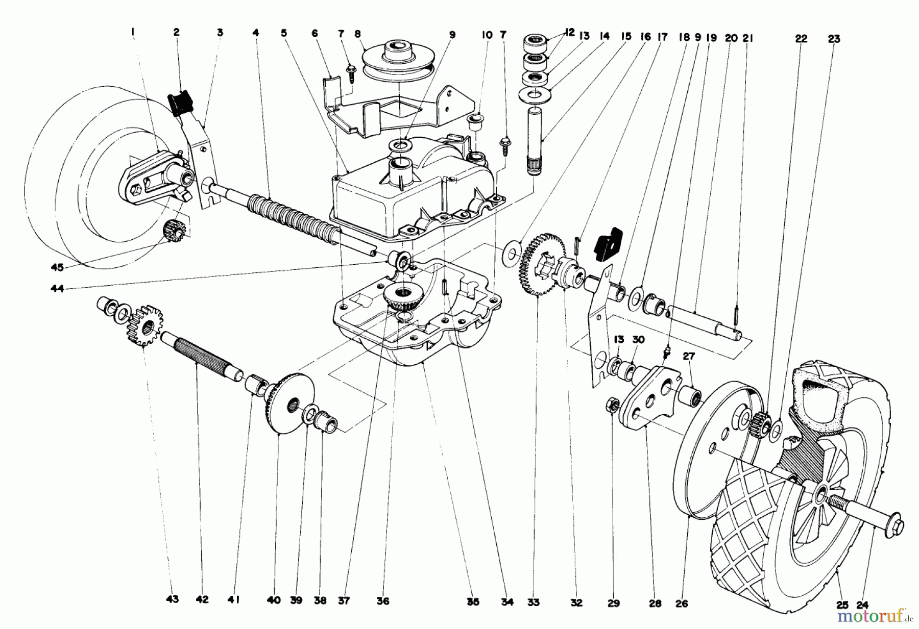 Toro Neu Mowers, Walk-Behind Seite 1 16820 - Toro Lawnmower, 1979 (9000001-9999999) GEAR CASE ASSEMBLY (MODEL NO. 16830)