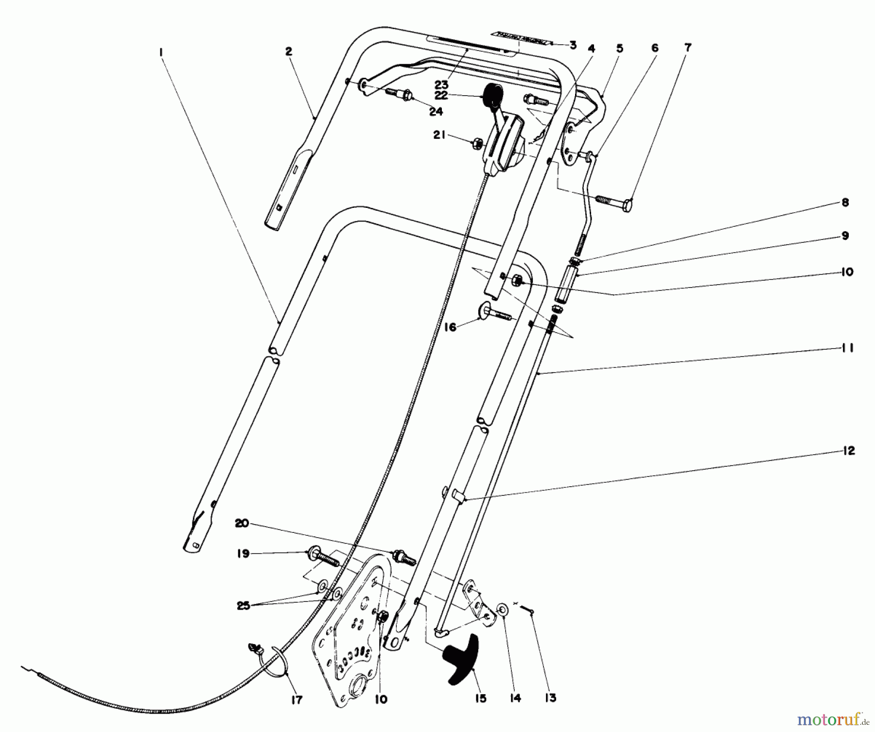 Toro Neu Mowers, Walk-Behind Seite 1 16820 - Toro Lawnmower, 1979 (9000001-9999999) HANDLE ASSEMBLY (MODEL NO. 16830)